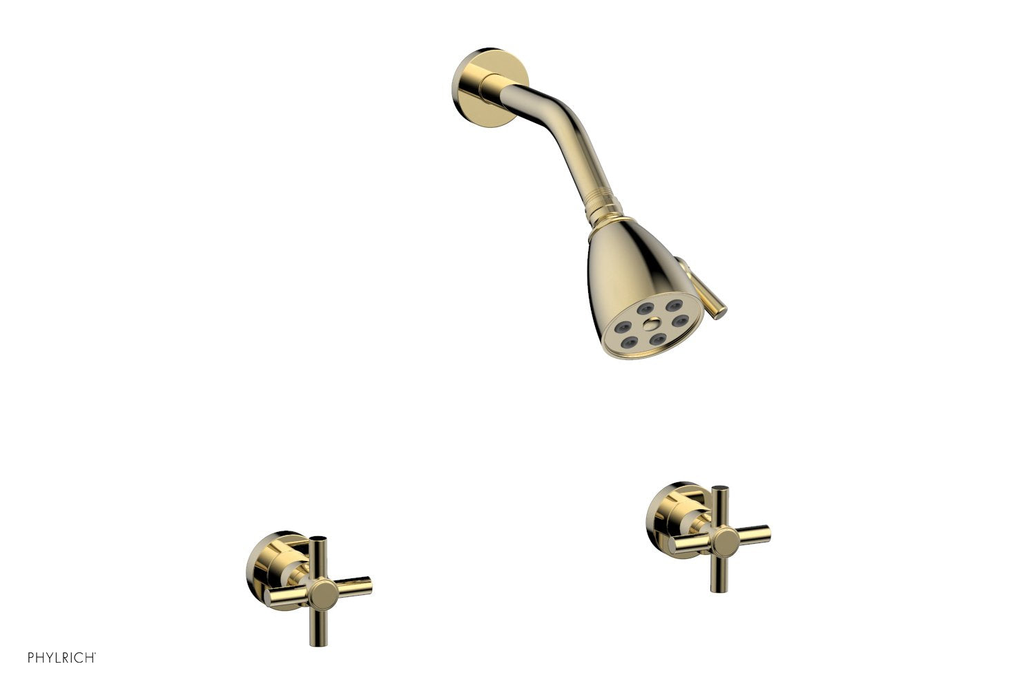 Premium Two Handle Shower Faucet Set with Tubular Cross Handles - D3134 Model for Bathroom & Shower Renovation | Durable Brass Construction, Easy Installation, Modern Water Control Design