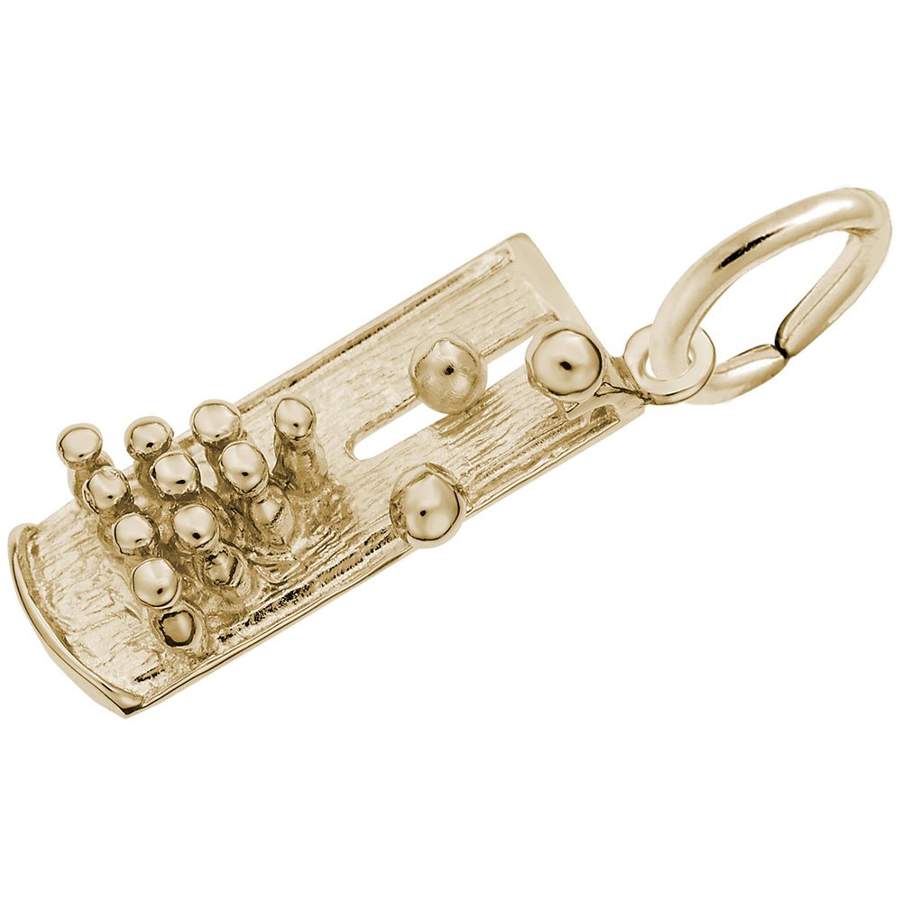 10K Yellow Gold Bowling Charm Pendant - Elegant Jewelry for Bracelets & Necklaces - Perfect for Sports Enthusiasts & Gift Giving