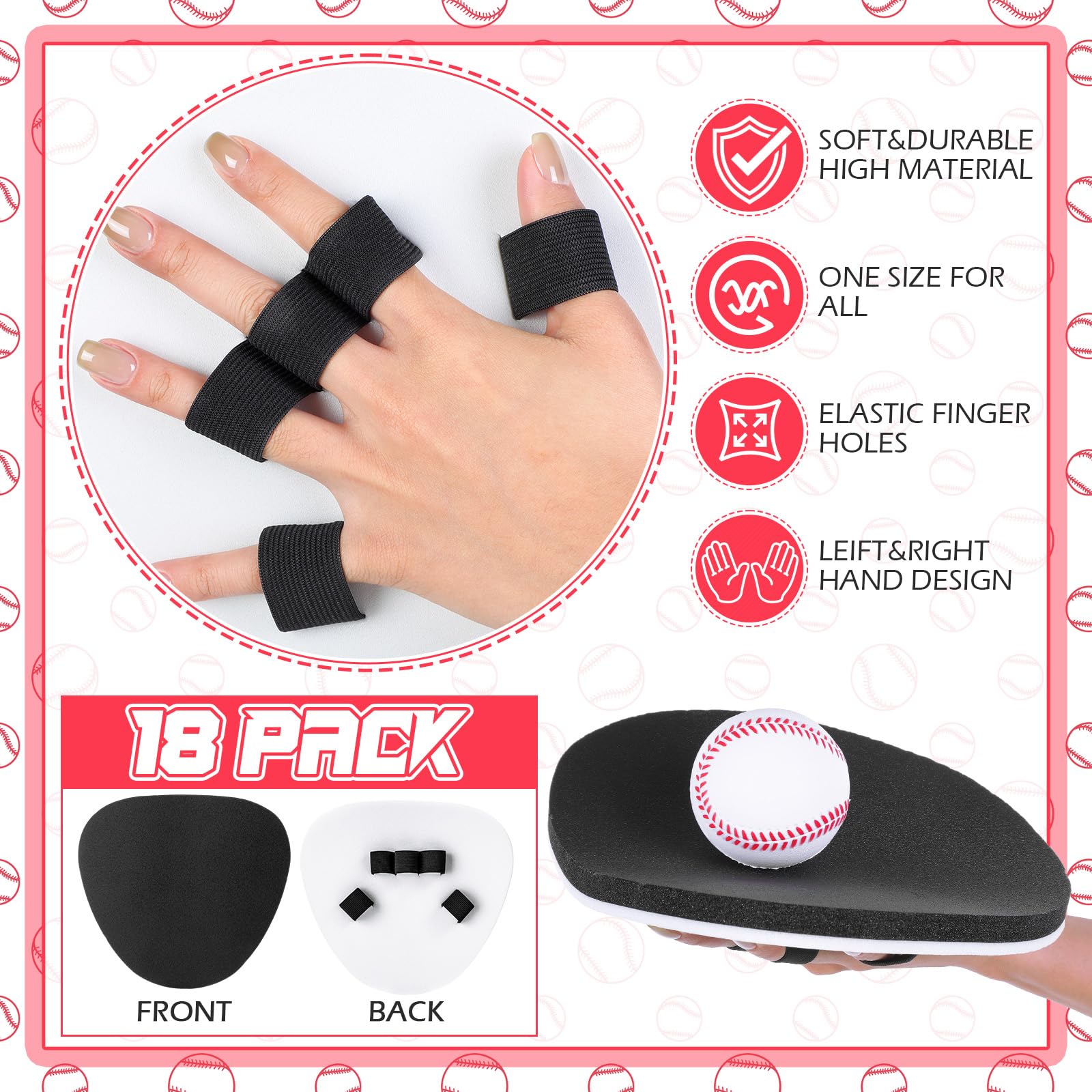 **Best Baseball & Softball Fielding Trainer – 2-Hand Pancake Infield Training Glove with Foam Practice Baseballs for Youth & Adults – Indoor & Outdoor Drills, Backyard Practice, Team Training**