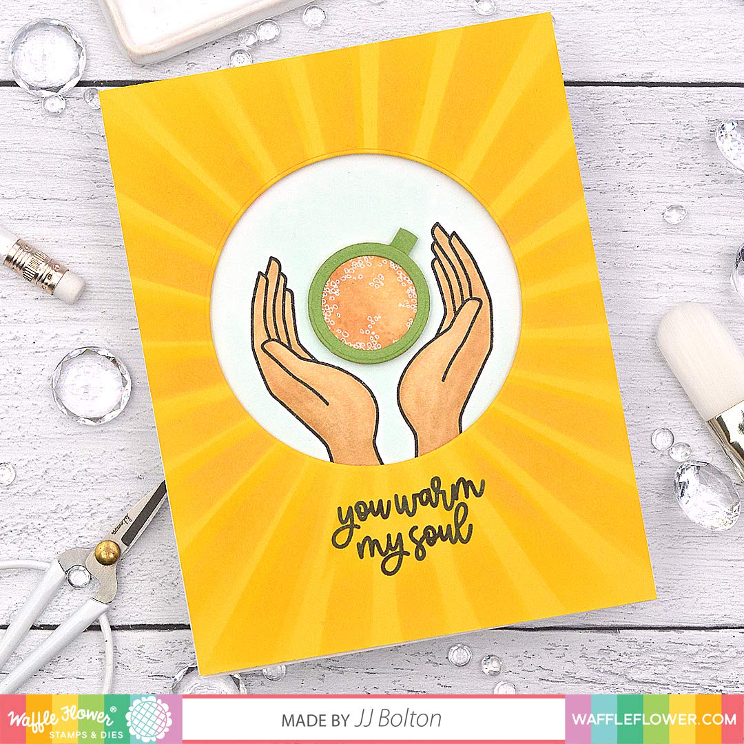 Waffle Flower Sunburst Stencil - DIY Scrapbooking & Card Making Template for Arts & Crafts Projects