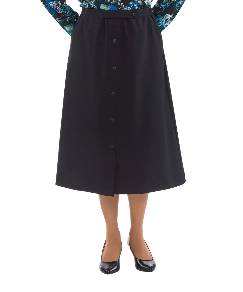 Women's Stretchy Elastic Waist Skirt - Comfortable A-Line Midi Skirt for Casual Wear, Office & Summer Outfits