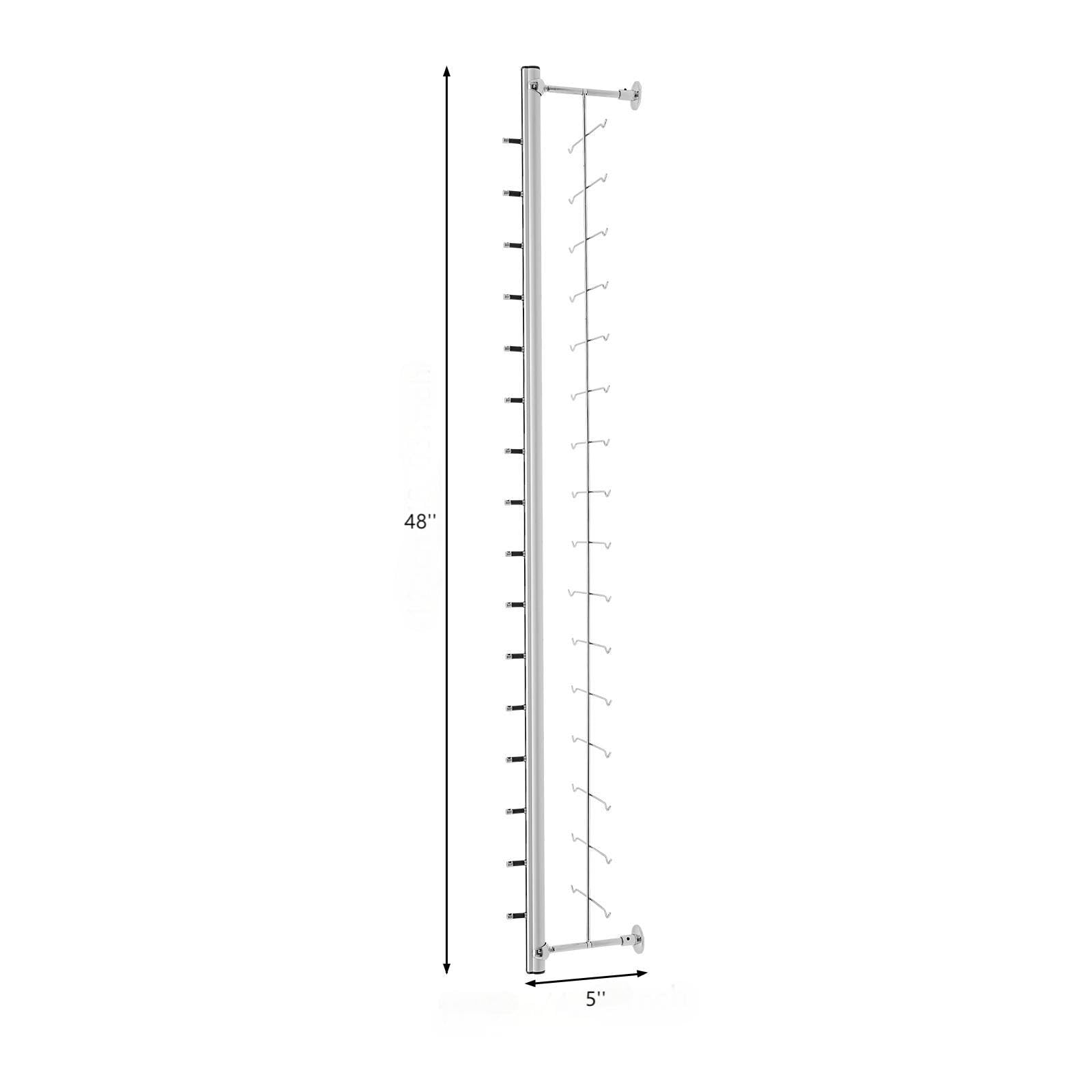 10-Pack Wall Mounted Sunglasses Organizer Rack - 4ft Eyeglass Frame Display Stand Holds 16 Pairs, Decorative Storage Solution for Sunglasses & Eyewear - Perfect for Retail Stores, Bedroom Closet, or Bathroom Organization
