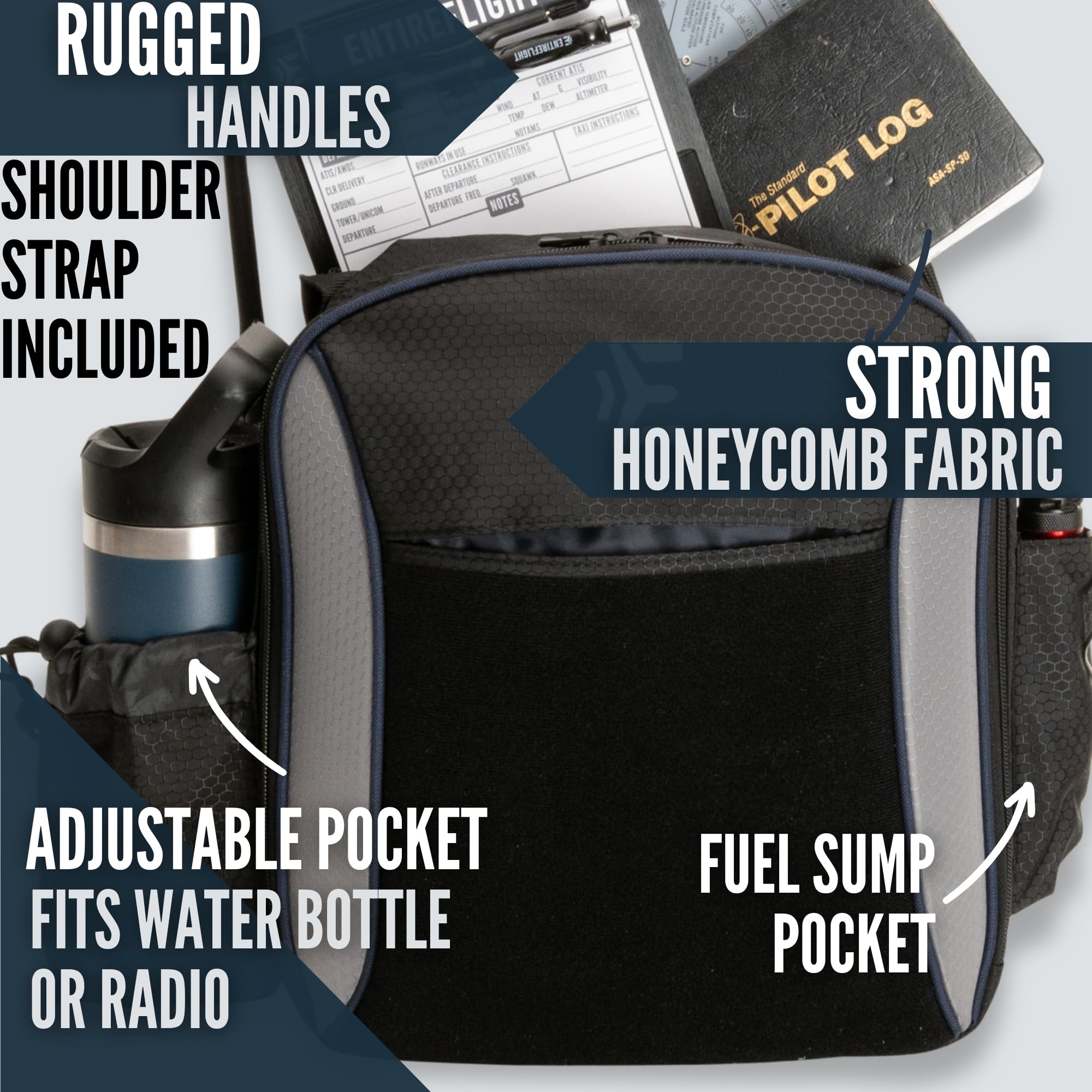 **Pilot Bag - Durable Aviation Flight Bag for Pilots - Fits iPad, Kneeboard & Headset - Perfect for Travel, Training & Cockpit Organization**