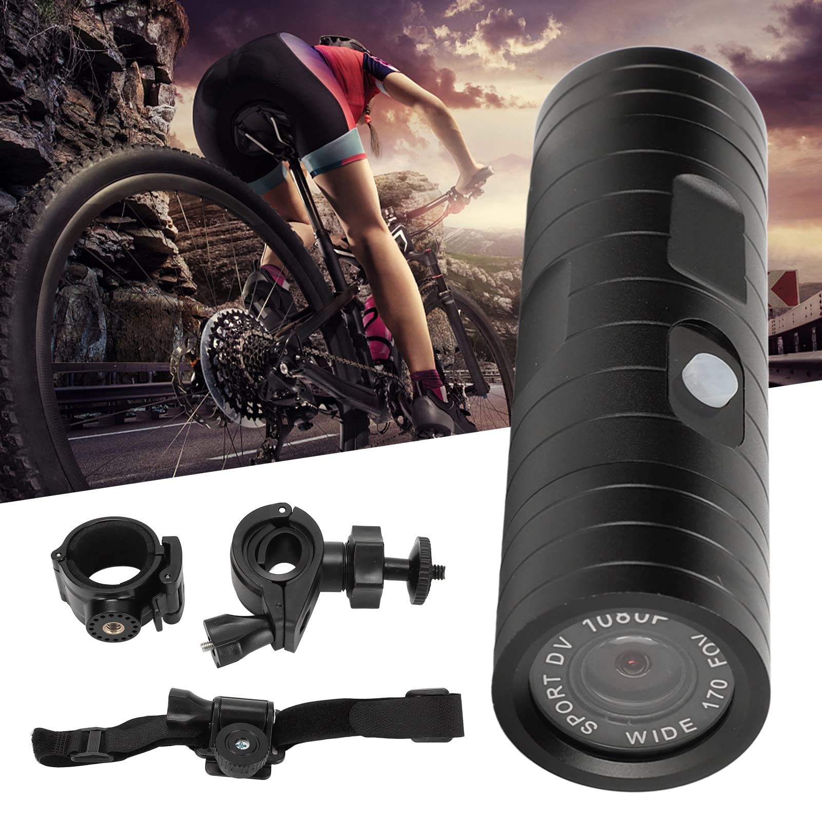 1080P Helmet Camera with Built-in Microphone, Full HD Motorcycle DVR, 170° Wide Angle, 900mAh Battery, Supports up to 128GB - Perfect for Cycling, Skiing, Diving & Action Sports Adventures