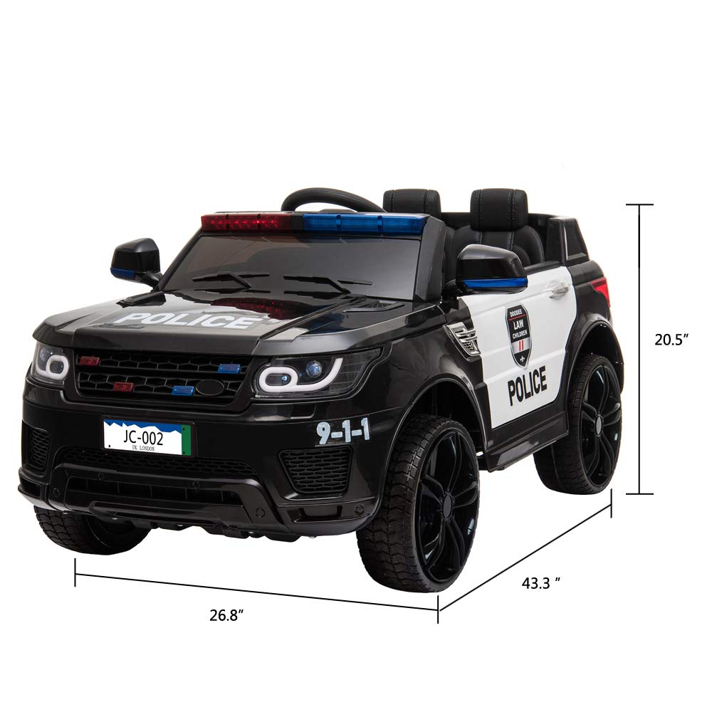 12V Kids Electric Police SUV Ride-On Car with Remote Control & LED Lights - Perfect for Outdoor Play