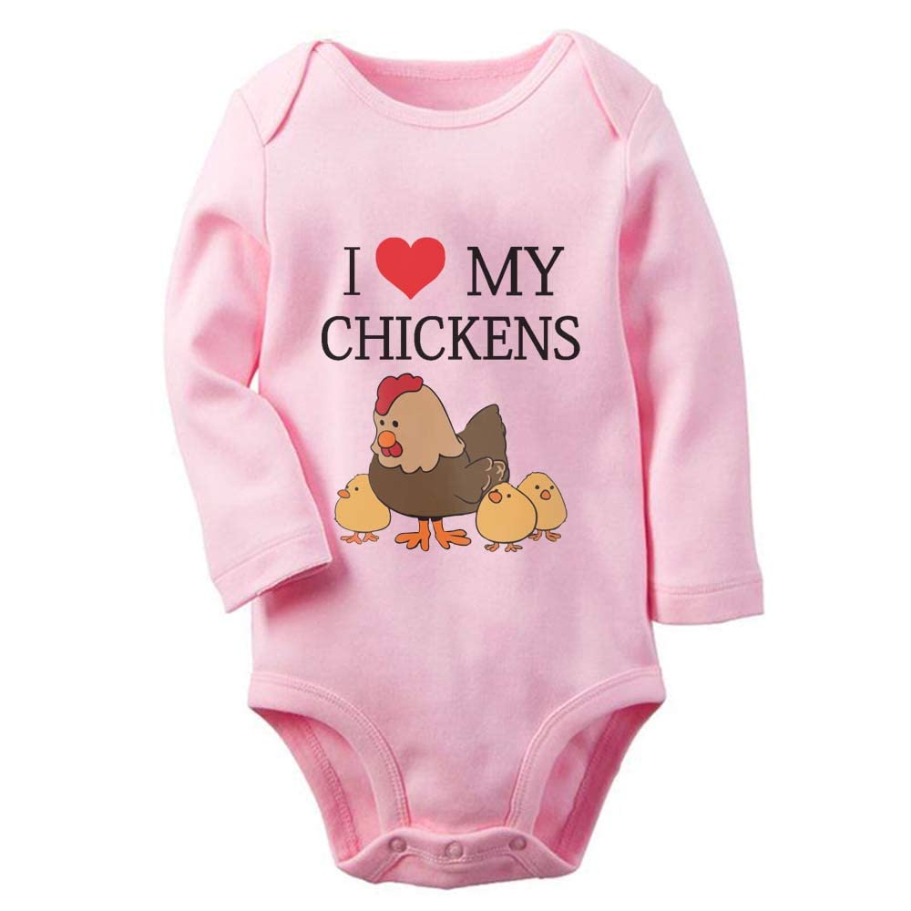 Adorable I Love Chickens Baby Bodysuit - Short Sleeve Romper for Newborns & Infants (0-24 Months) | Cute Unisex Baby Clothes for Boys & Girls | Perfect for Playtime, Photo Shoots & Everyday Wear