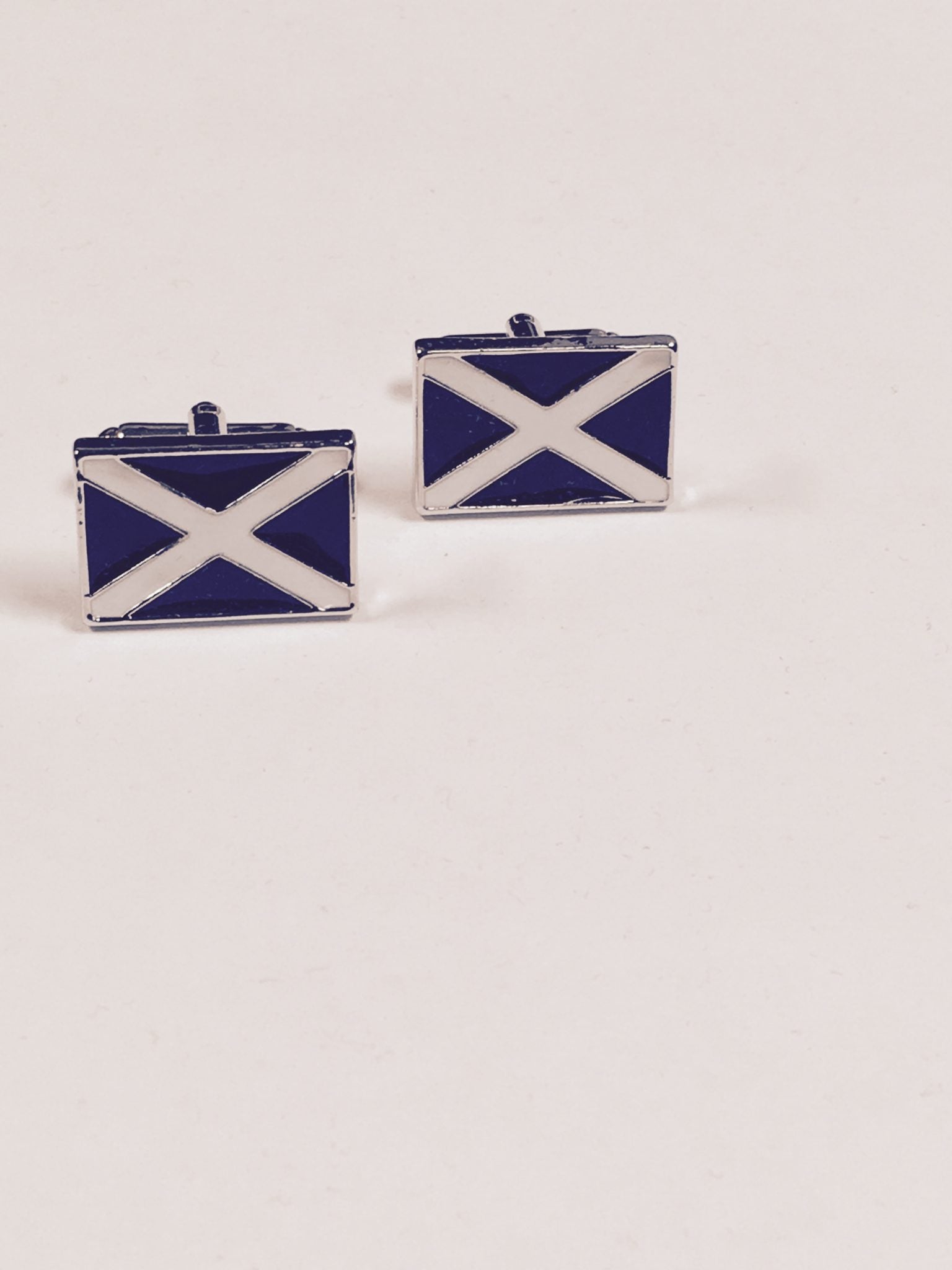 Saltire Cufflinks for Men - Scottish Flag Design Stainless Steel Dress Shirt Accessories - Perfect for Weddings, Business Meetings & Formal Events