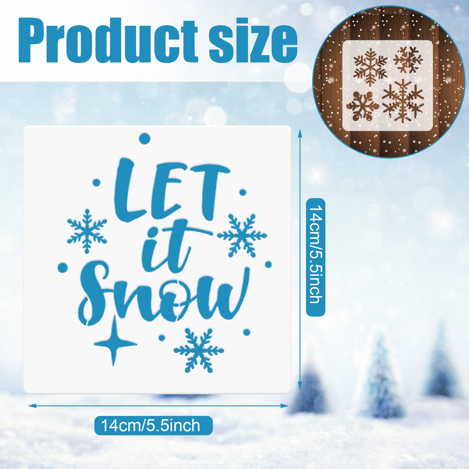 20-Piece Reusable Animal & Plant Stencil Templates for Painting - DIY Christmas, Spring, Summer, Winter Designs - Perfect for Wood, Wall & Home Decor (Snowflake Pattern) - Great for Crafting, Scrapbooking & Holiday Decorations