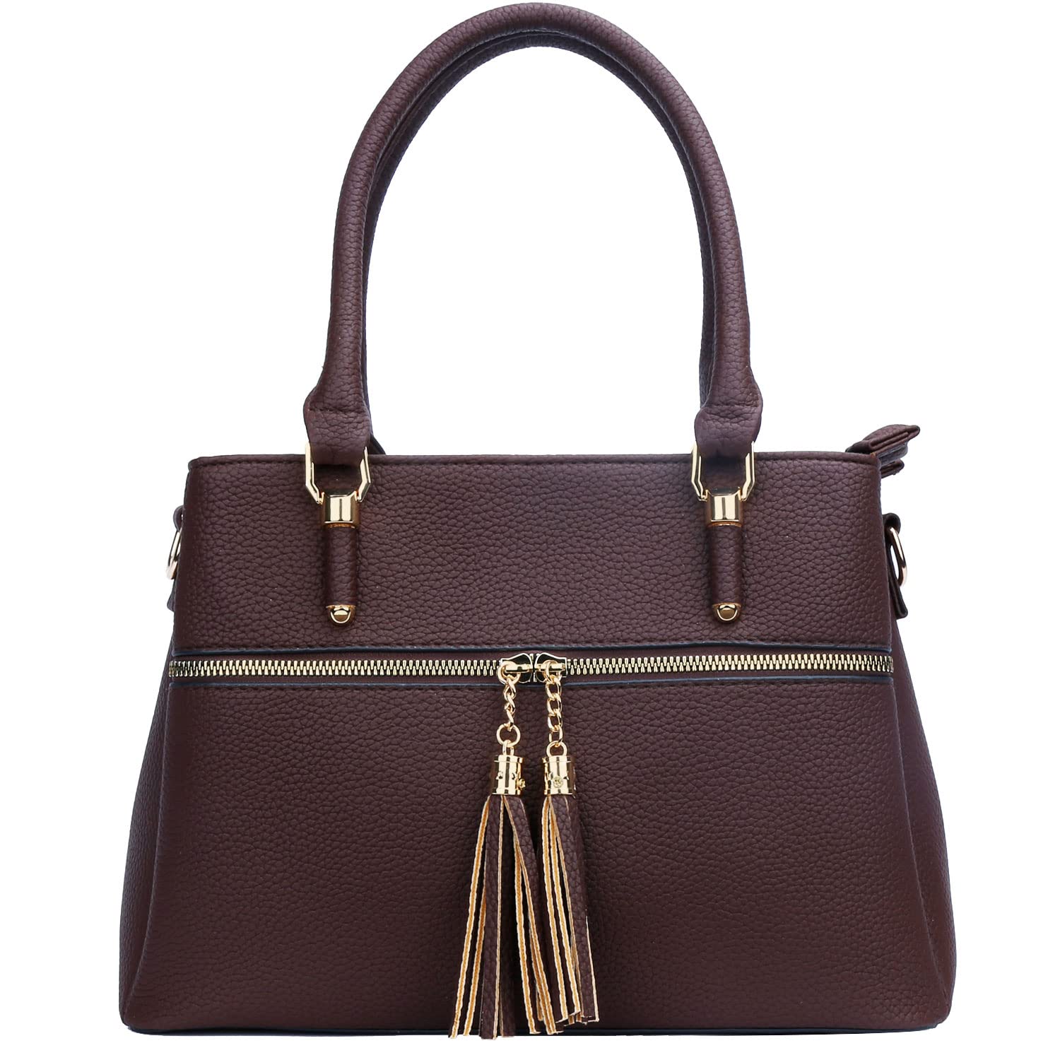 KKXIU Women's Leather Crossbody Bag with Zipper Pockets - Stylish Satchel Shoulder Purse for Work, Travel & Everyday Use