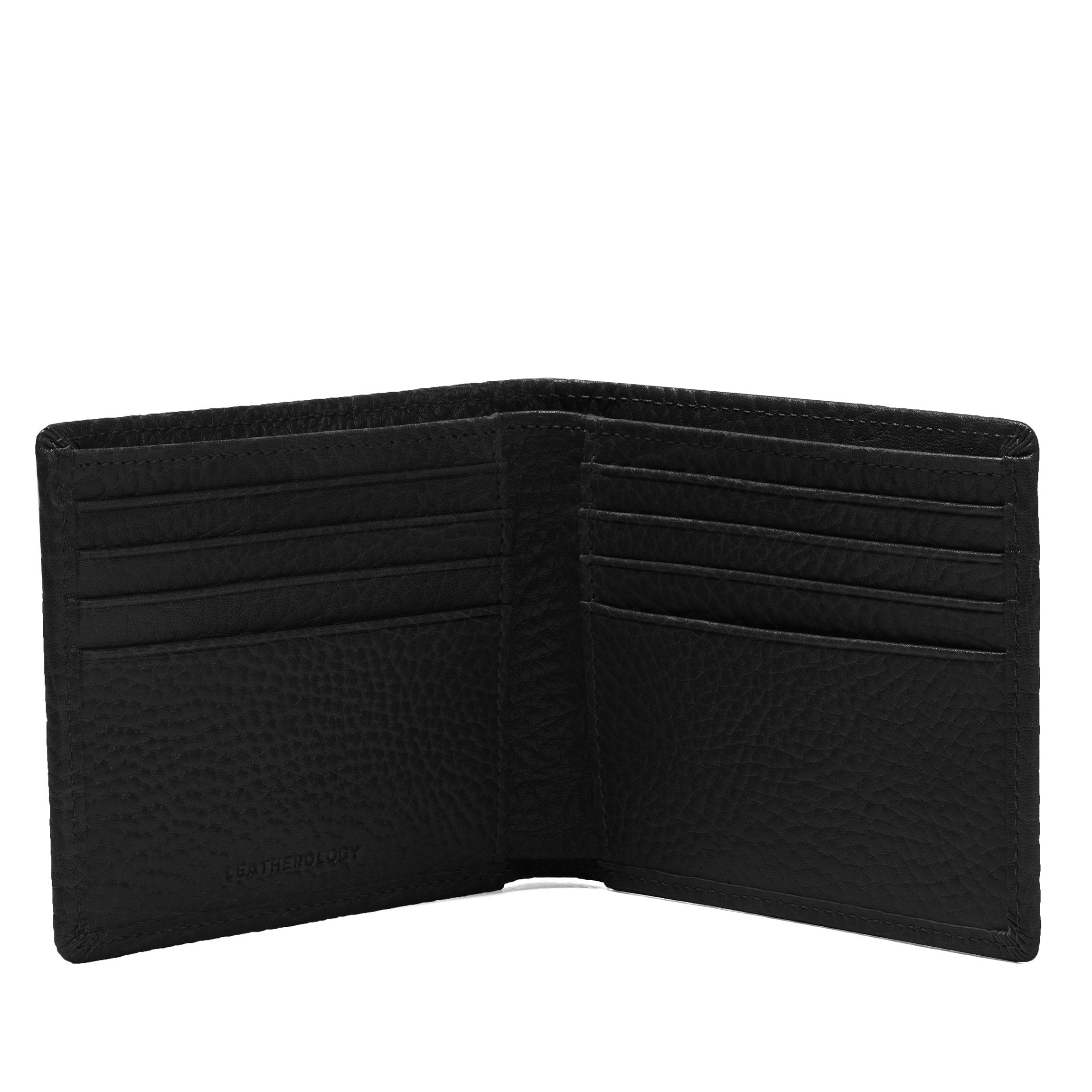 Premium Ebony Bifold Wallet for Men - Genuine Leather RFID Blocking Slim Minimalist Design - Perfect for Everyday Use, Travel & Business
