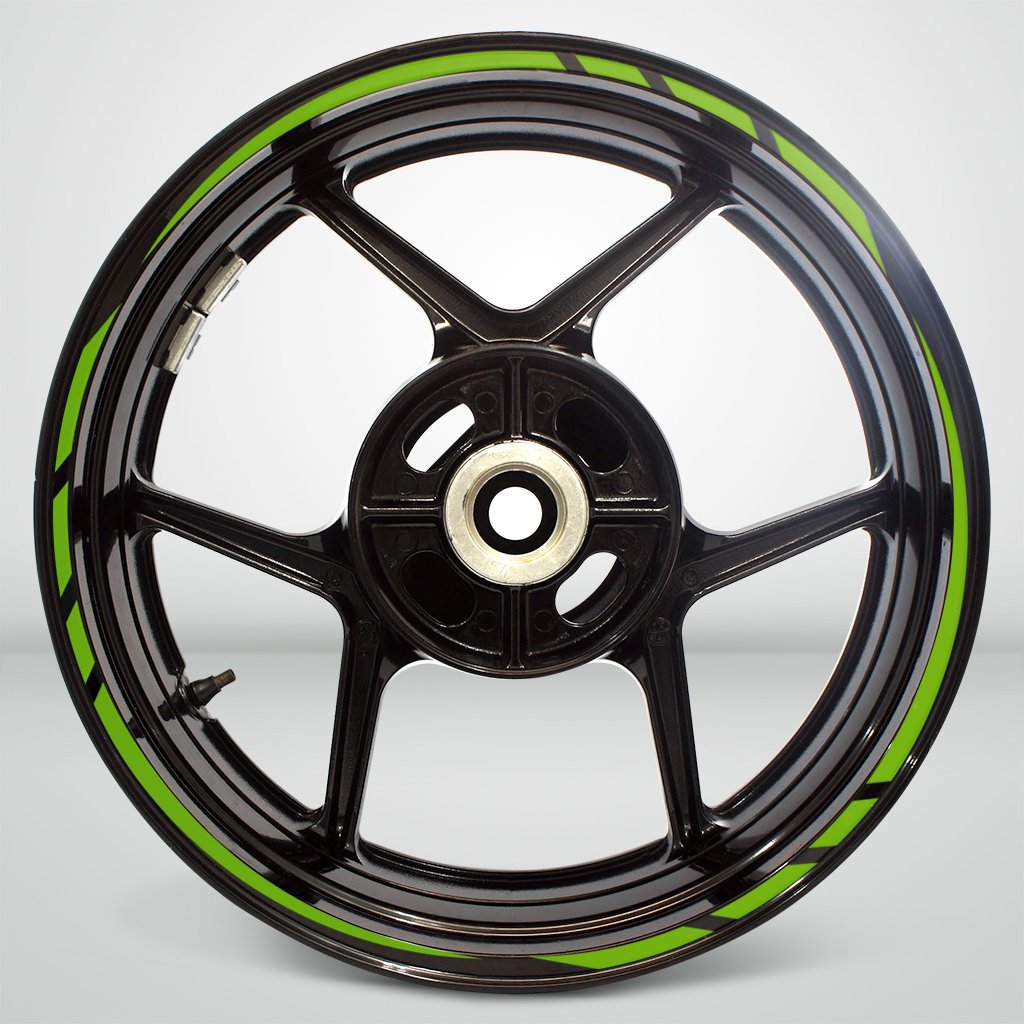 Stickman Vinyls Matte Green Motorcycle Rim Stripe Decal Kit - Compatible with Kawasaki Ninja 1000 - Easy to Apply, Durable Adhesive - Perfect for Customizing Sport Bikes & Enhancing Visibility