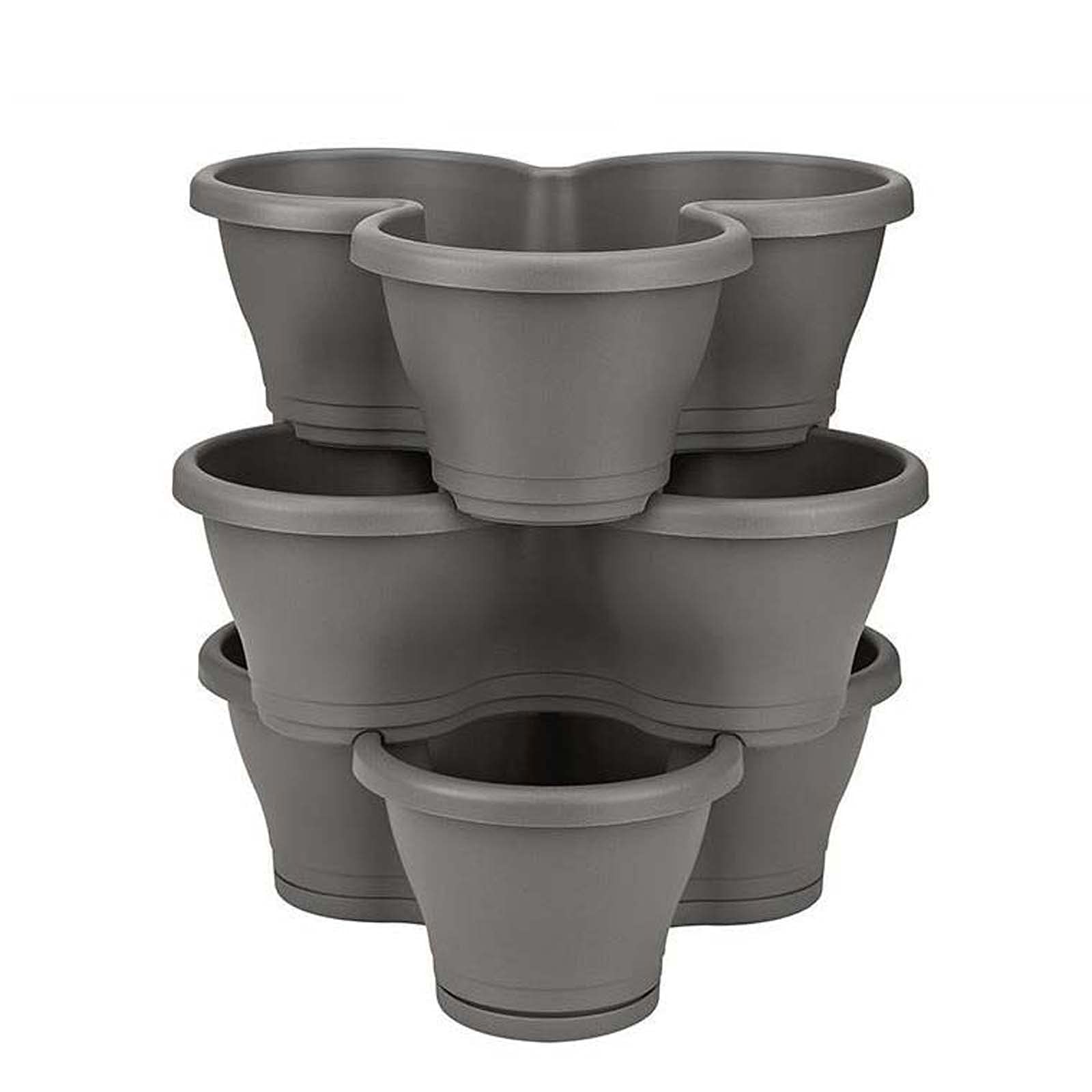 Wgwioo Stackable Planter - 3-Tier Vertical Garden Planter for Strawberries, Fruits & Vegetables | Indoor/Outdoor Space-Saving Solution | Perfect for Balcony, Patio & Small Gardens