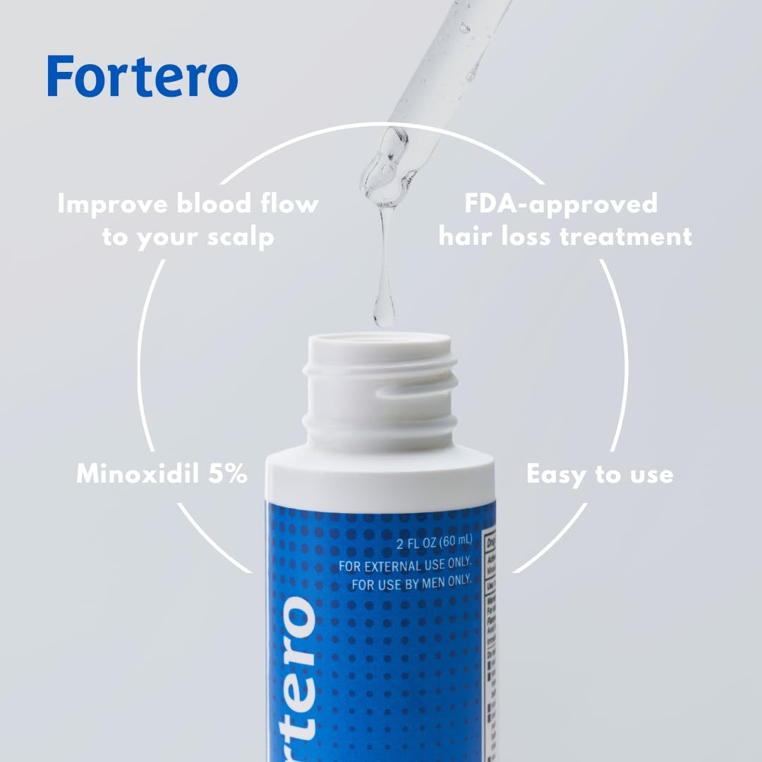 Fortero Hair Regrowth Treatment for Men - 5% Minoxidil Shampoo & Conditioner Set for Hair Loss, Baldness & Alopecia - Hair Thinning Solution & Restoration System Bundle - Perfect for Daily Use & Scalp Care Routine