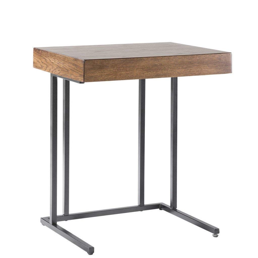 Madison Park Wynn Modern Wood & Metal Laptop Stand with Drawer - Accent Side Table for Home Office, Bedroom & Living Room - Perfect for Snacks, Books & Small Spaces
