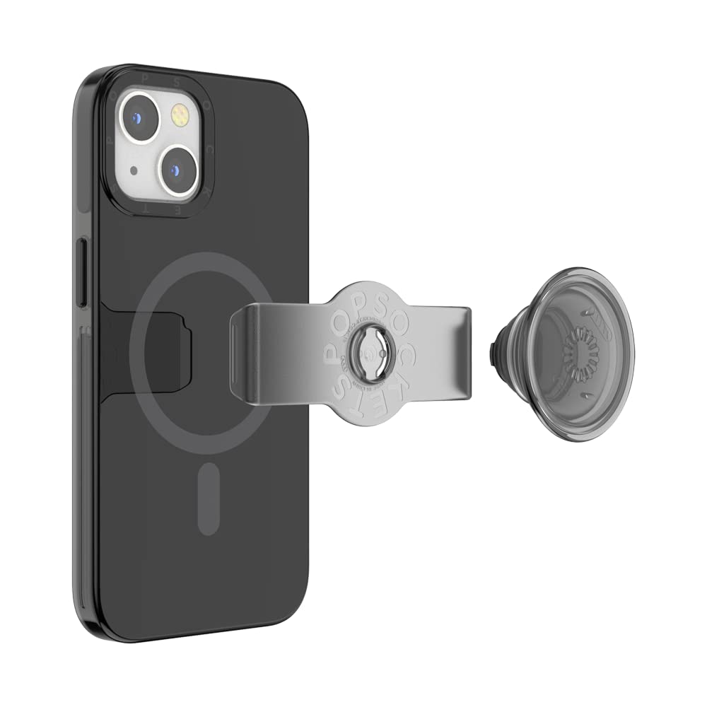 PopSockets MagSafe Compatible iPhone 13 Case with Phone Grip & Slide - Wireless Charging Phone Cover for iPhone 13 (Black) - Perfect for Everyday Use, Commuting & Hands-Free Video Calls