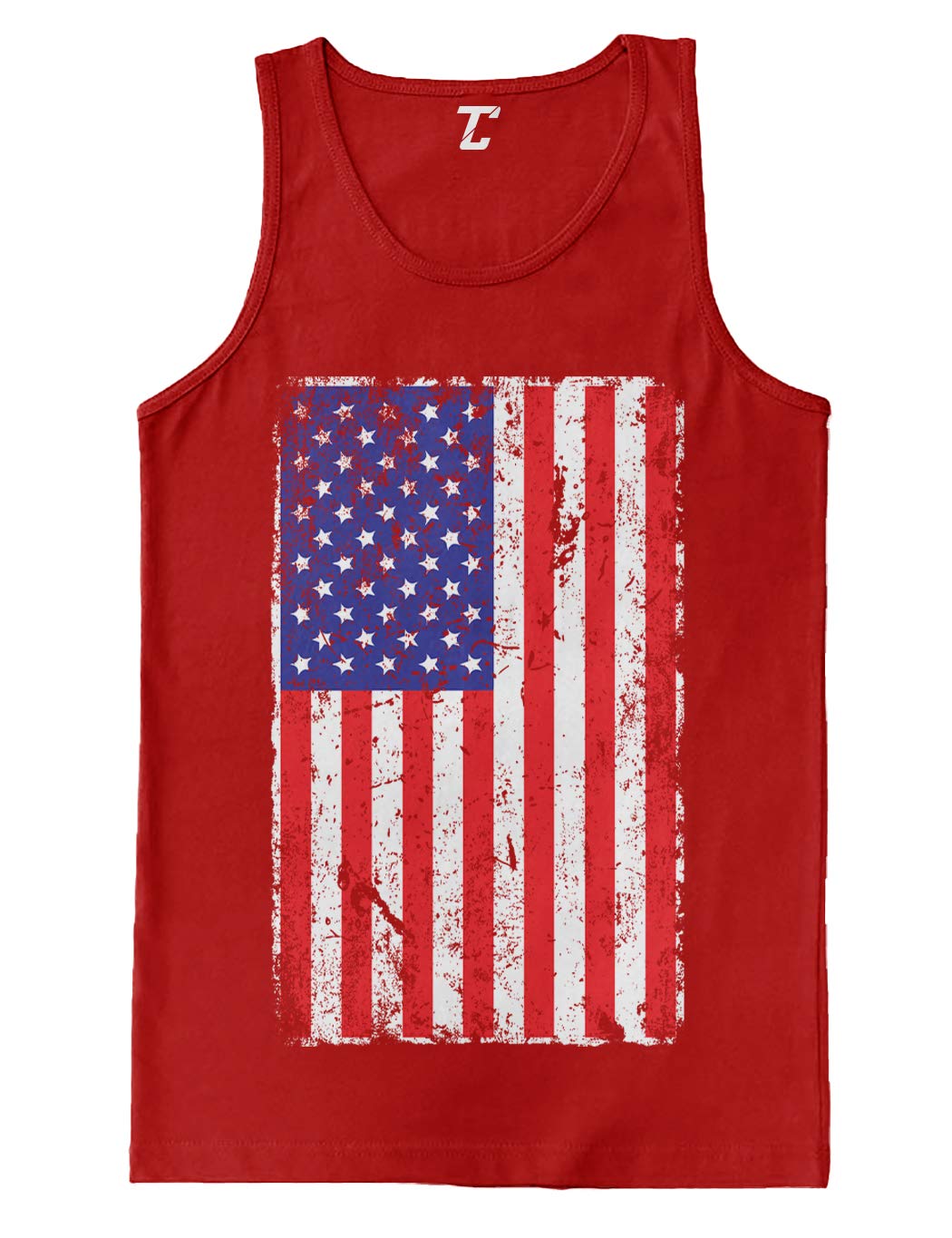 Vintage Distressed USA Flag Men's Tank Top - Patriotic American Graphic Tee for 4th of July, BBQ & Summer Outfits