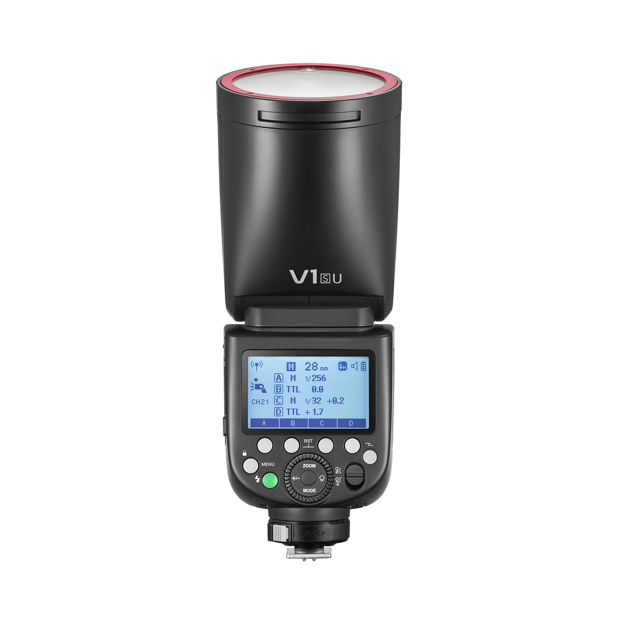 Godox V1 Flash Speedlite for Sony Cameras with Red Ring - Perfect for Portrait, Wedding & Event Photography