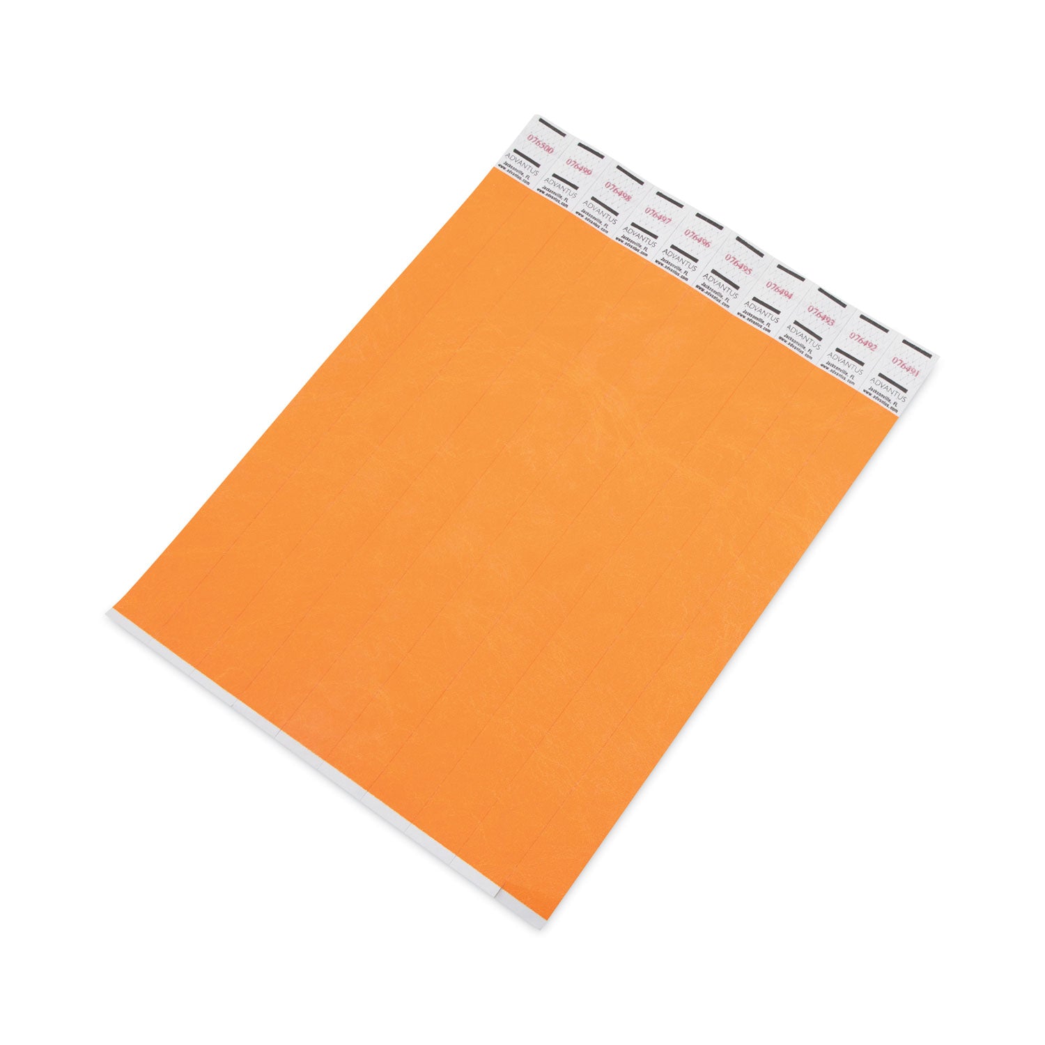 Advantus Numbered Wristbands for Crowd Control - 500 Pack of Neon Orange, 9.75
