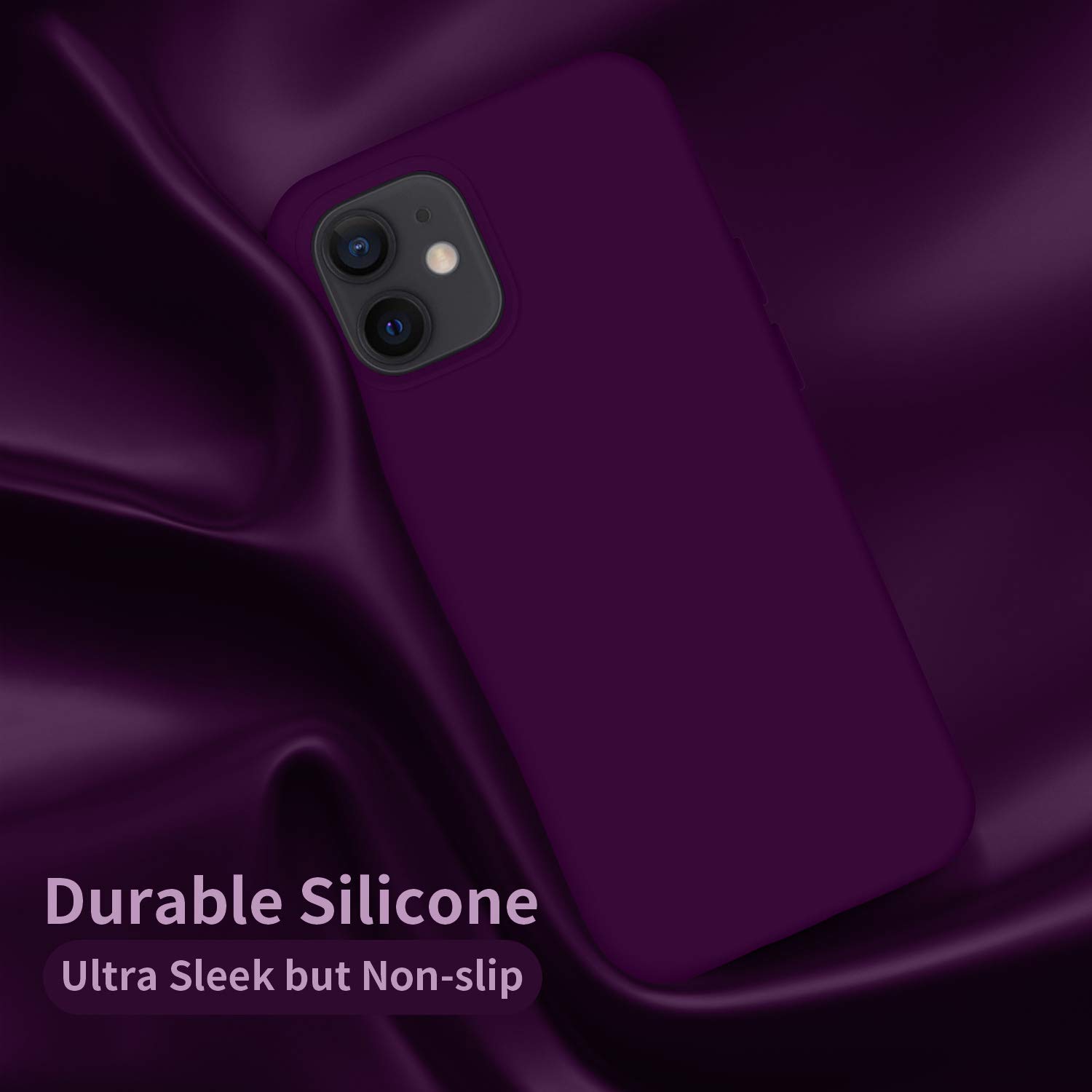 Premium Shockproof Silicone Case for iPhone 12 & iPhone 12 Pro (6.1 Inch) - Soft Anti-Scratch Microfiber Lining - Wine Red Protective Phone Cover | Perfect for Daily Use, Travel & Outdoor Activities