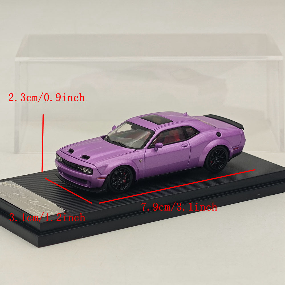 1:64 Scale SH Dodge SRT Hellcat Muscle Sports Diecast Model Car - Purple Collectible Toy for Racing Enthusiasts | Perfect for Display, Gifts, and Car Collection Showcases