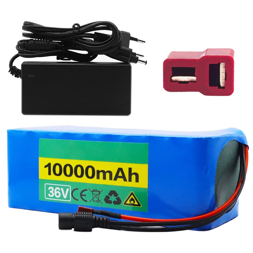 36V 10Ah Lithium Ion Electric Bike Battery Pack - Compatible with 500W Motors, Includes BMS & 42V Charger - Perfect for E-Bikes, Scooters & Commuting