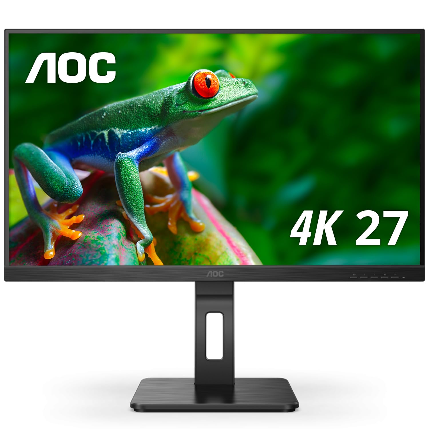 AOC U27P2CA 27 Inch 4K UHD Frameless Monitor with USB-C Docking & Height Adjustable Stand - 3840x2160 Resolution, HDR, IPS Panel for Home Office, Gaming & Graphic Design