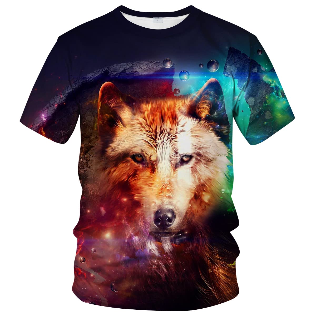 Men's 3D Wolf Print T-Shirt - Animal Graphic Casual Short Sleeve Tee for Streetwear, Parties & Everyday Outfits