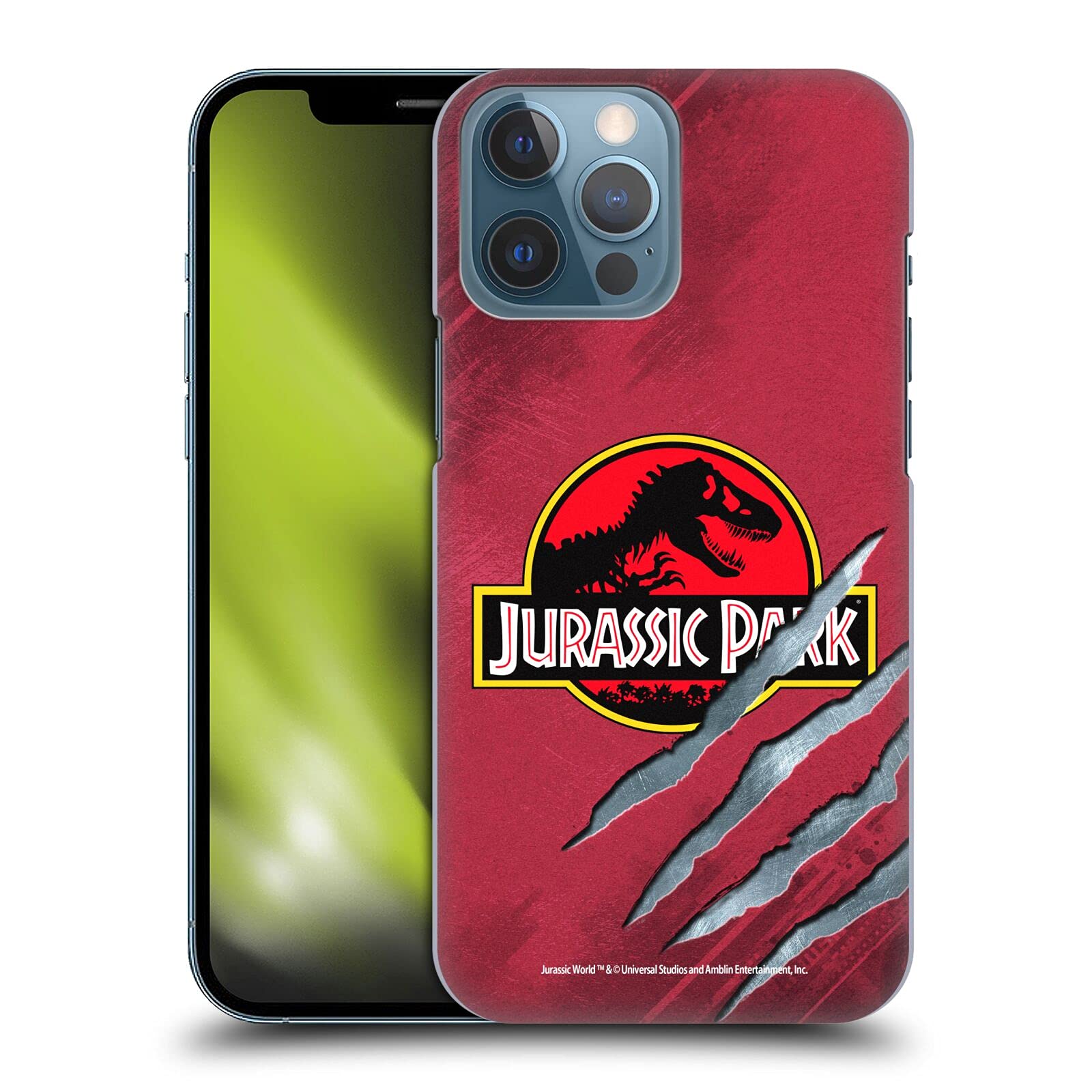 **Officially Licensed Jurassic Park Red Claw Logo Hard Case for Apple iPhone 13 Pro Max - Durable Protection with Stylish Design - Perfect for Fans, Travel & Everyday Use**
