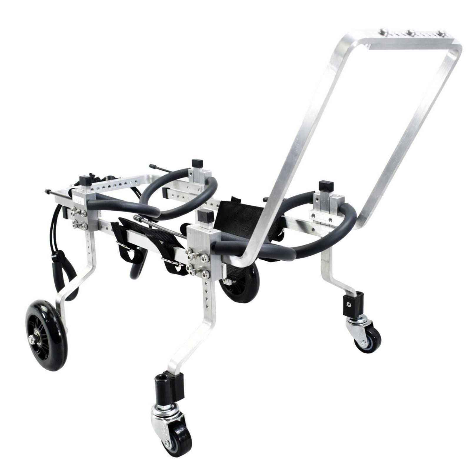 SixBuys Adjustable 4-Wheel Dog Wheelchair for Handicapped Pets - 7 Sizes for Hind Leg Rehabilitation & Mobility Support - Perfect for Disabled Dogs, Post-Surgery Recovery & Daily Mobility Assistance