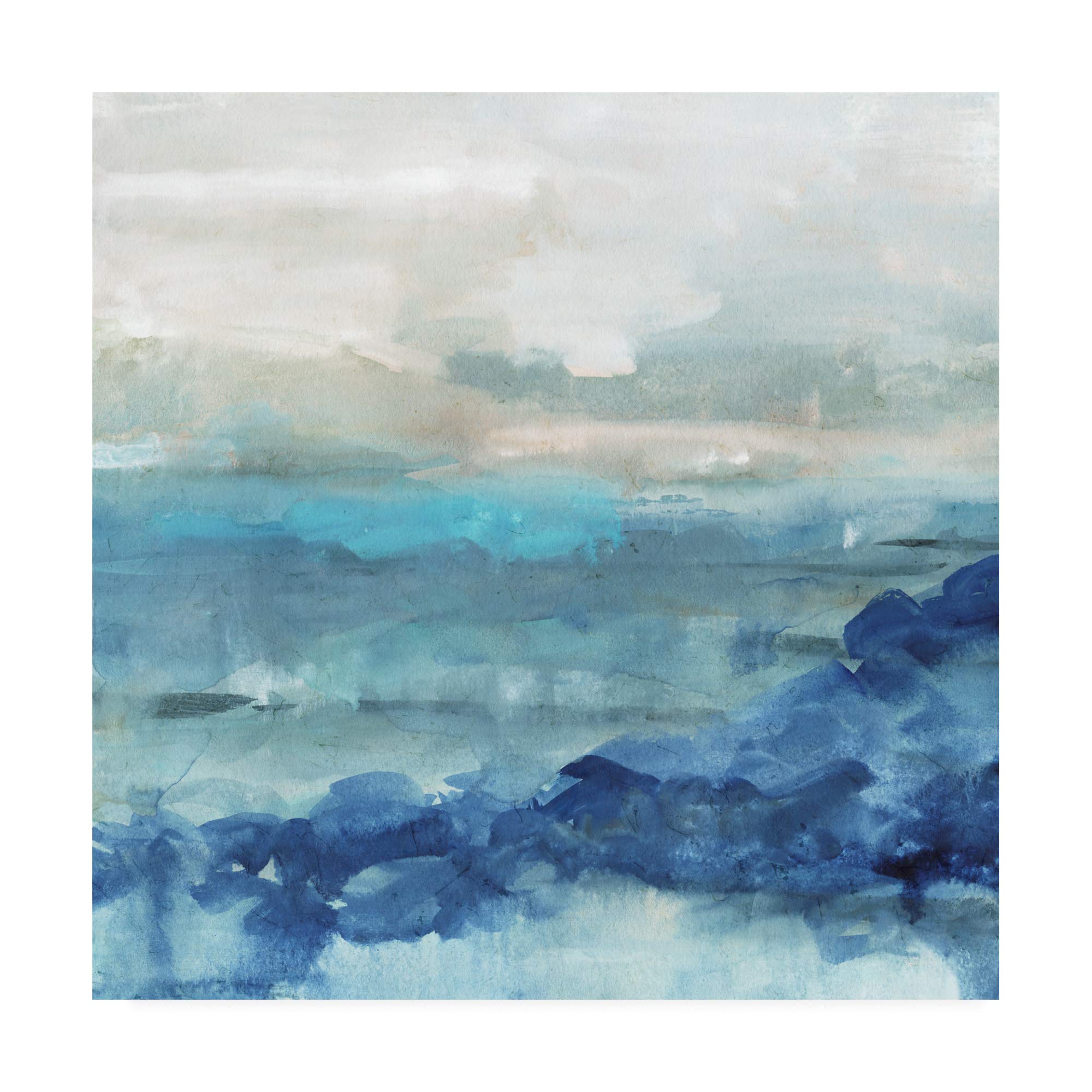 Victoria Borges Sea Swell I Fine Art Print - 18x18 Inch Coastal Wall Decor for Beach House, Living Room & Office