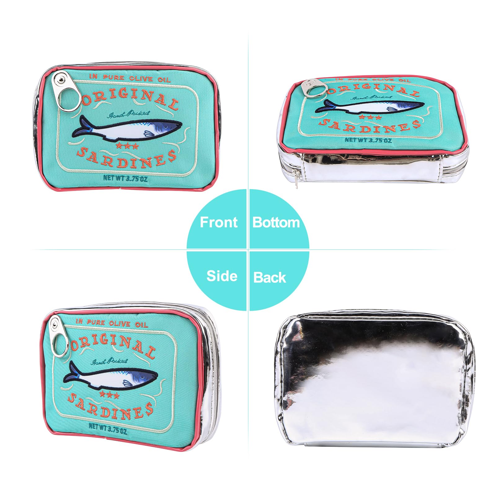 Cute Aesthetic Canned Sardines Makeup Bag - Stylish Travel Toiletry Pouch for Women | Perfect for Travel, Gym & Daily Essentials Organization