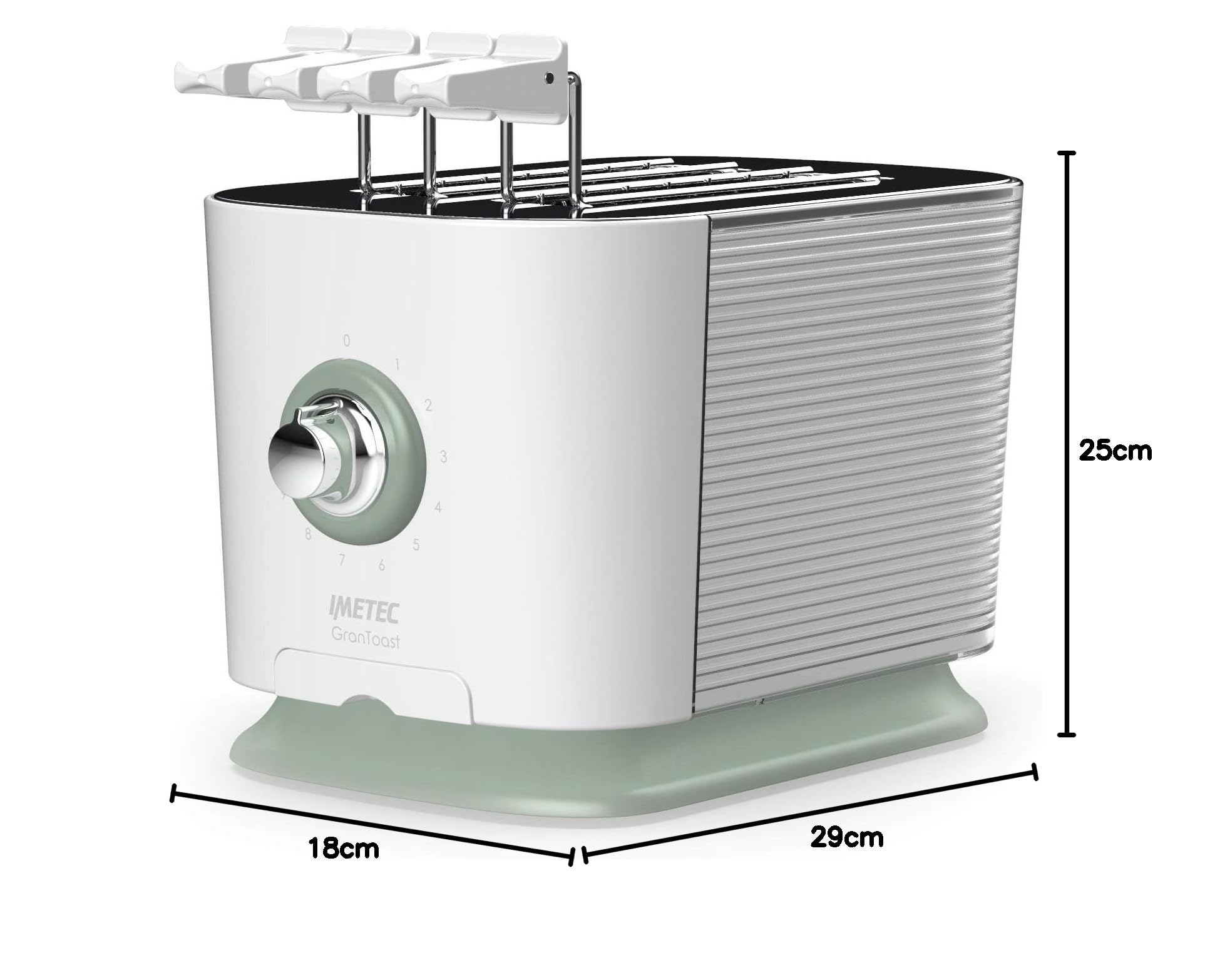 Imetec GranToast XL Sandwich Toaster - 360° Adjustable Wide-Slot Toaster with 10 Browning Levels & Timer (600W) - Perfect for Thick Sandwiches, Paninis, and Breakfast Toast