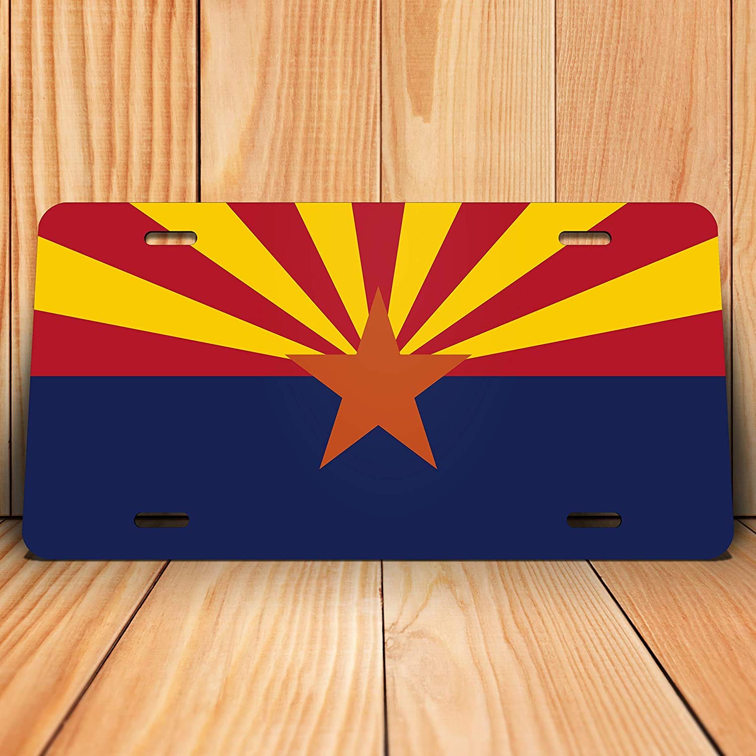 Arizona State Flag Metal License Plate - 6x12 Inch Universal Vanity Plate for Cars, Trucks & Trailers - Durable Novelty Auto Tag (AM008) - Perfect for Road Trips, Tailgating & State Pride Display