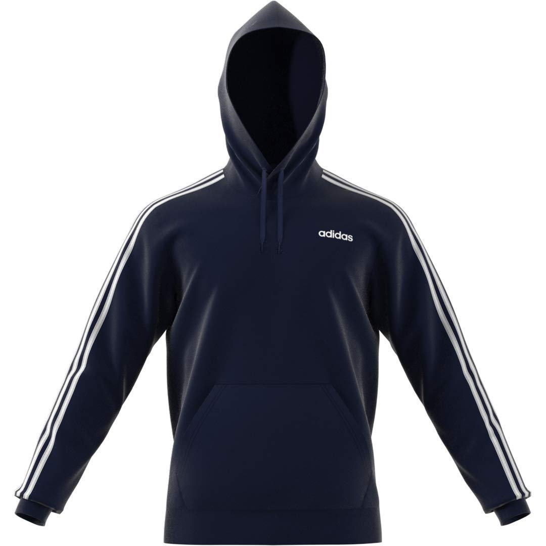 adidas Men's Essentials 3-Stripes Hoodie - Soft Cotton Fleece Pullover Sweatshirt for Casual Wear, Gym & Street Style