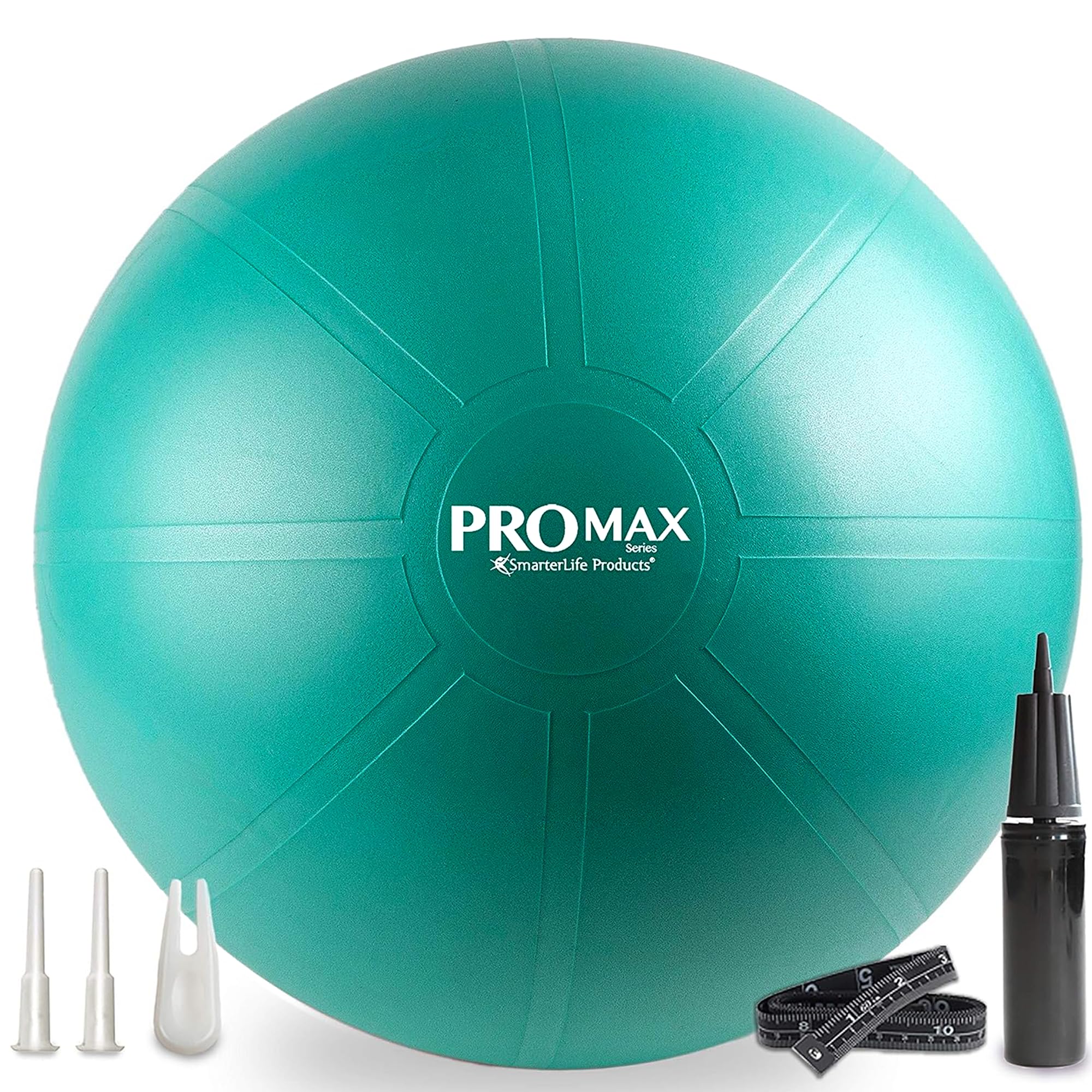 SmarterLife PRO MAX Exercise Ball - Anti-Burst Yoga Ball for Fitness, Workouts, Stability & Pregnancy Support | Perfect for Home Gym, Office Chair & Labor Preparation | Heavy Duty Balance Ball for Yoga, Pilates & Core Training