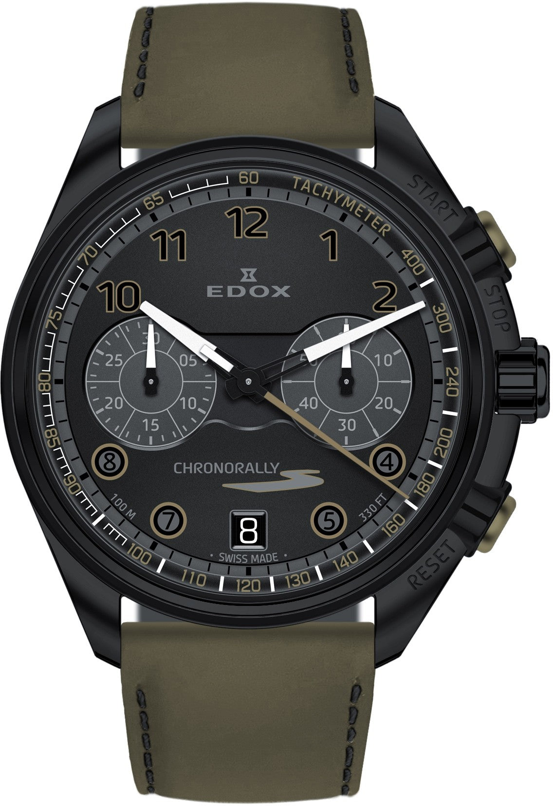 Edox Chronorally S Chronograph Watch for Men - 09503 37NNVCV NNV - Swiss Automatic Movement, Stainless Steel Case, Water Resistant - Perfect for Racing Enthusiasts & Sports Events