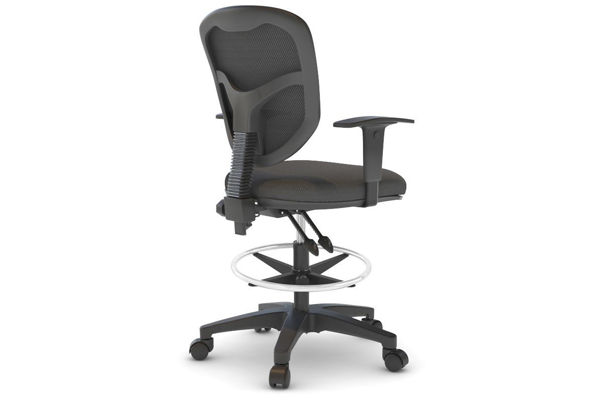 Ergonomic Fabric Drafting Chair with Adjustable Height & Lumbar Support - Comfortable Office & Home Desk Chair for Architects, Artists & Designers - Perfect for Long Hours of Drawing & Drafting Work