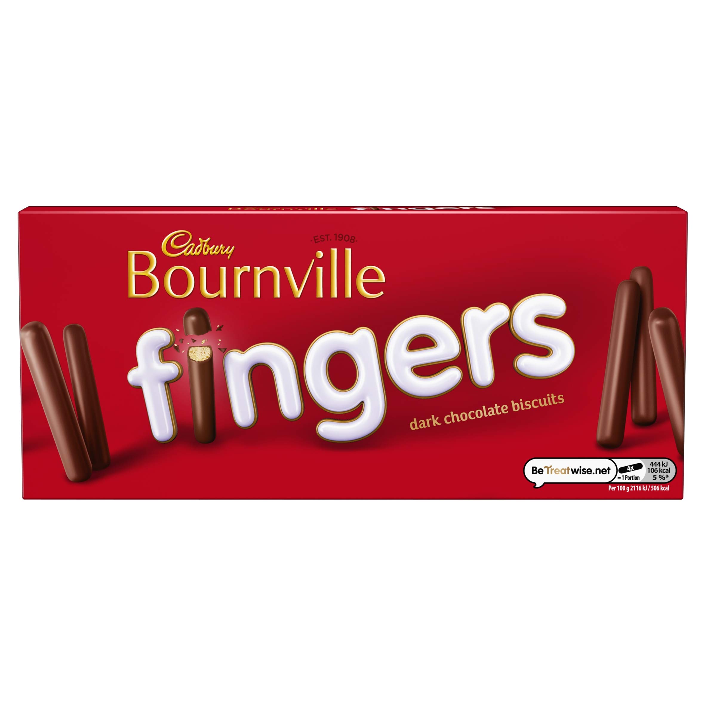 Cadbury Bournville Fingers Dark Chocolate Biscuits Cookies 110g - Rich Cocoa Flavor, Crunchy Texture - Perfect for Tea Time, Snacking & Gifts