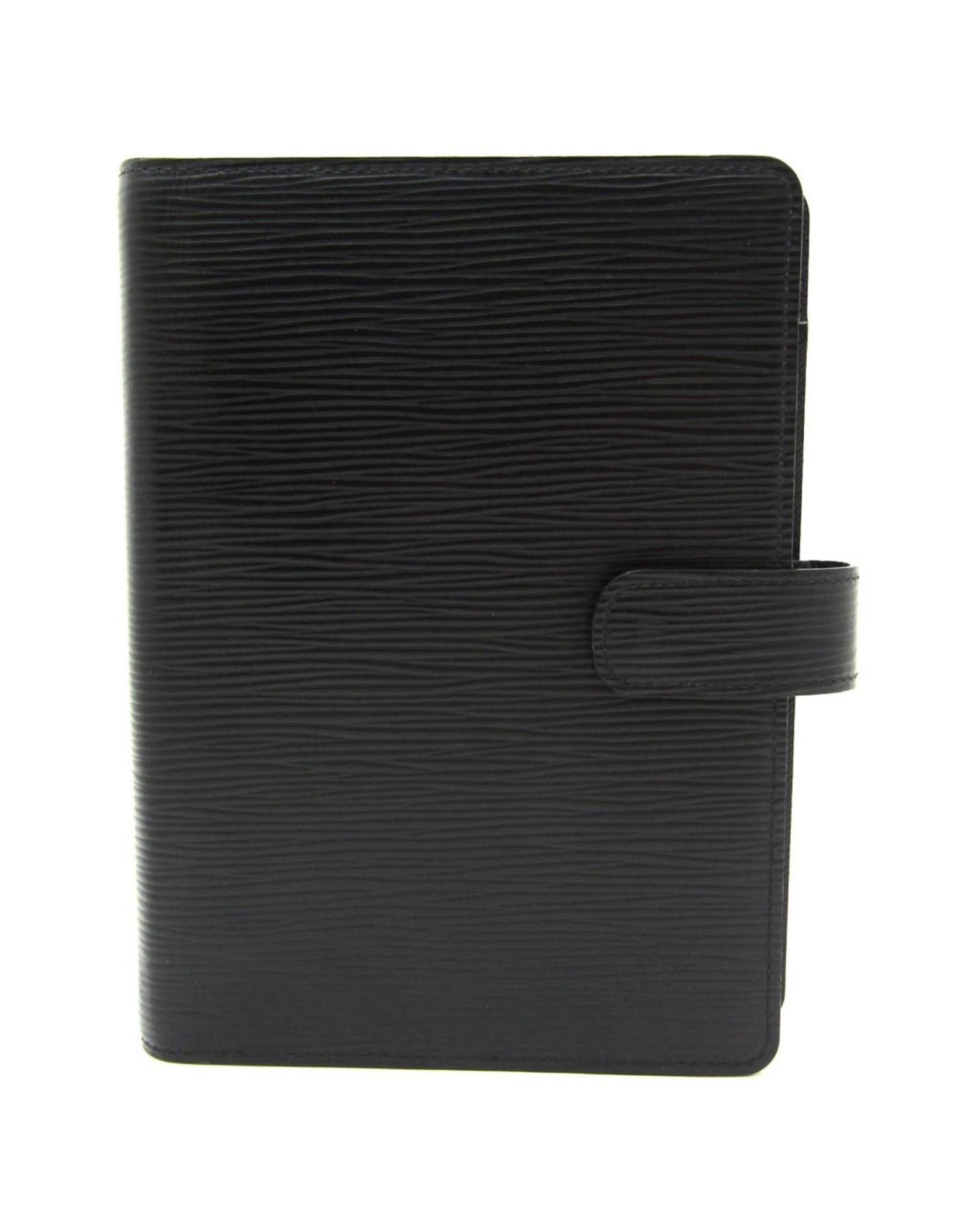 Premium Black Leather Personal Agenda Planner with Notebook and Ruler - Perfect for Business Professionals, Students & Daily Organization