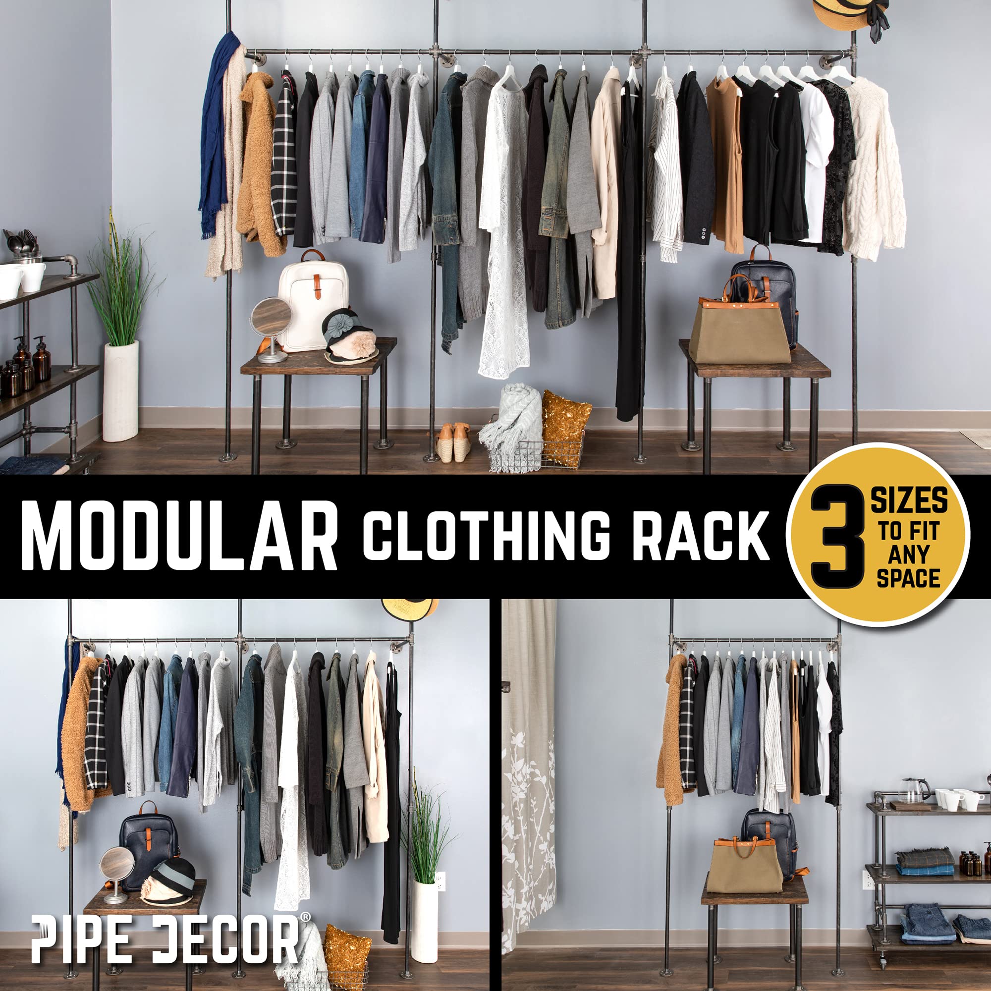 Industrial Pipe Clothing Rack - 115