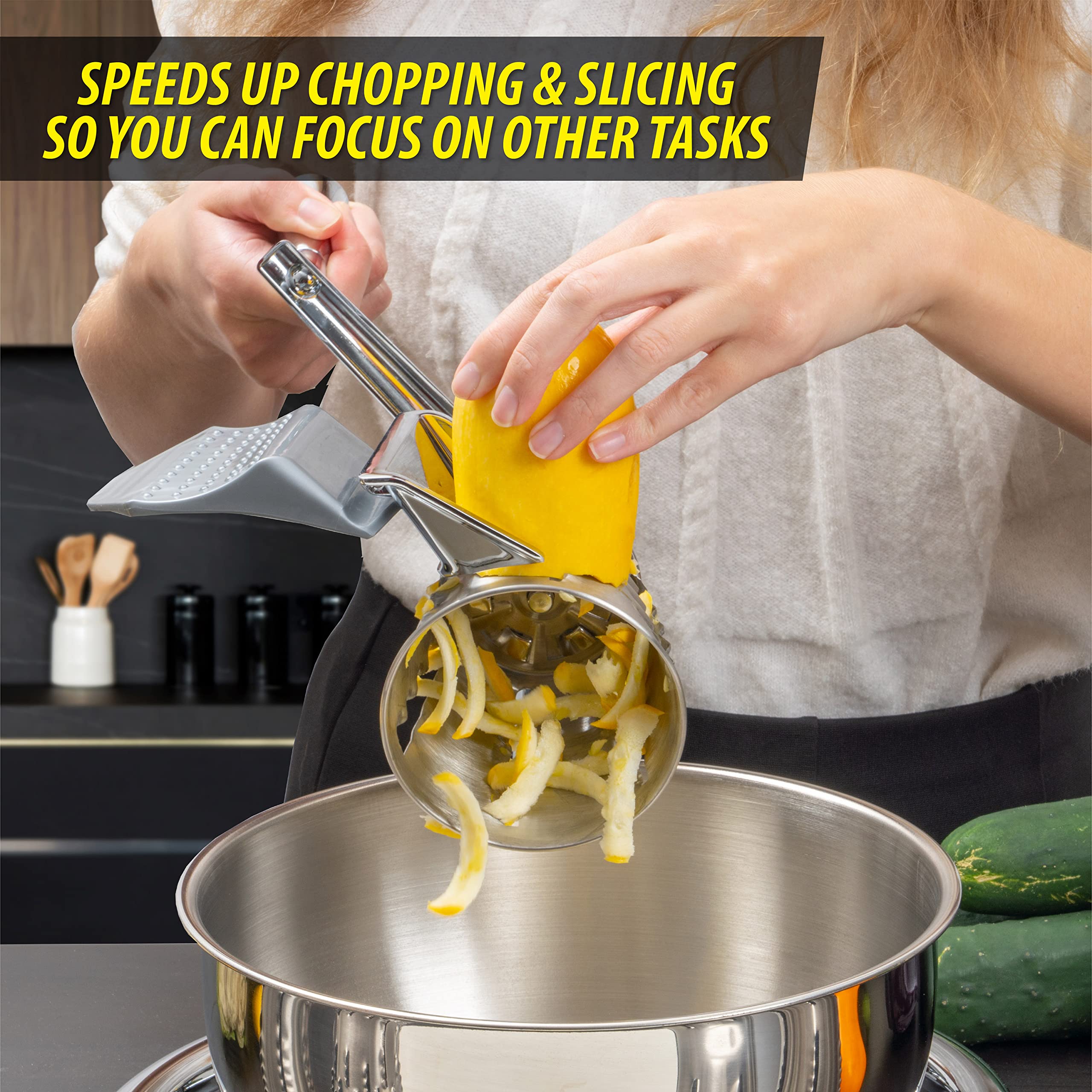 Maxam 5 Quart Vegetable Chopper & Food Processor with Stainless Steel Blades - Perfect for Meal Prep, Salad Making & Quick Cooking at Home