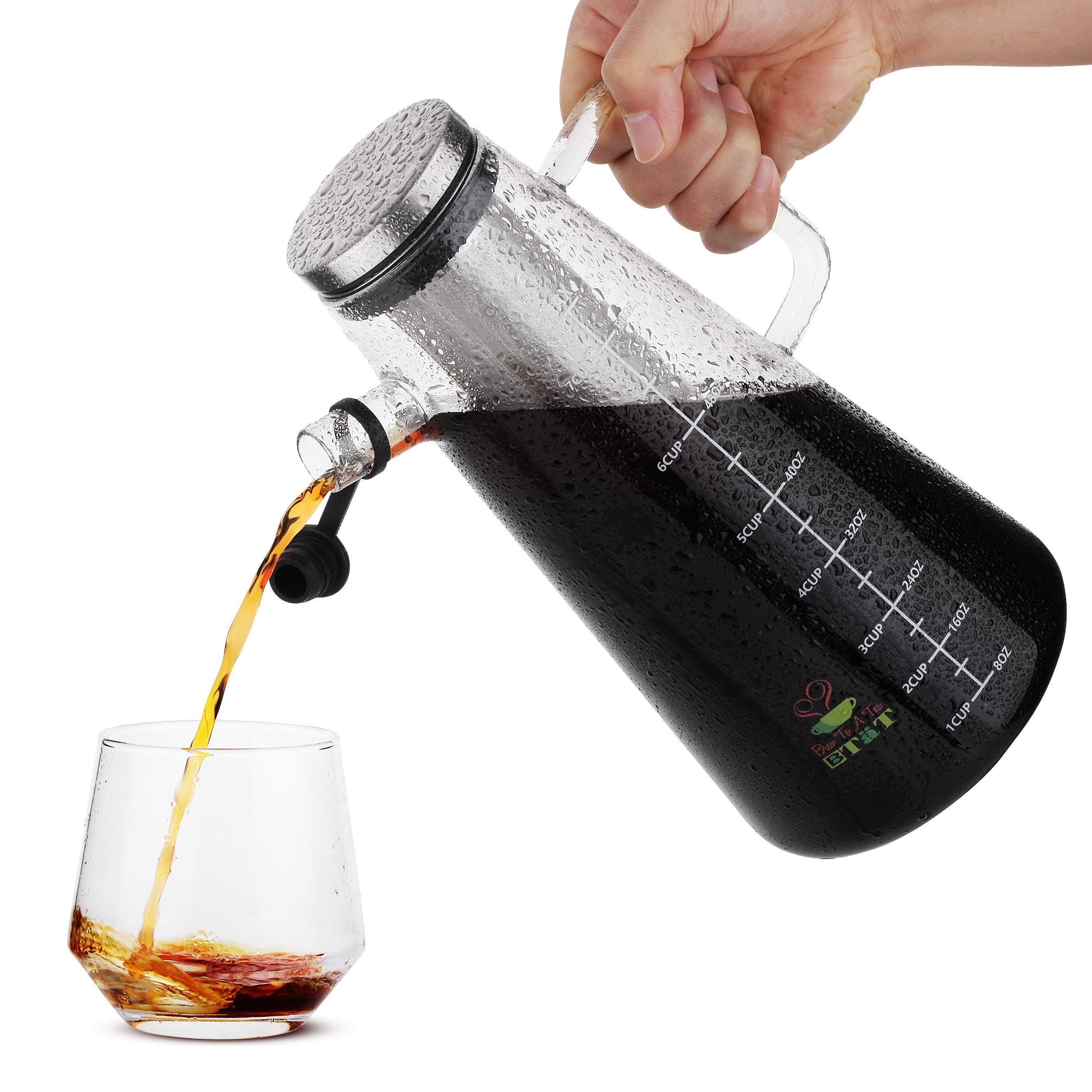 BTaT 2L Cold Brew Coffee Maker for Iced Coffee & Tea - Home & Office Use