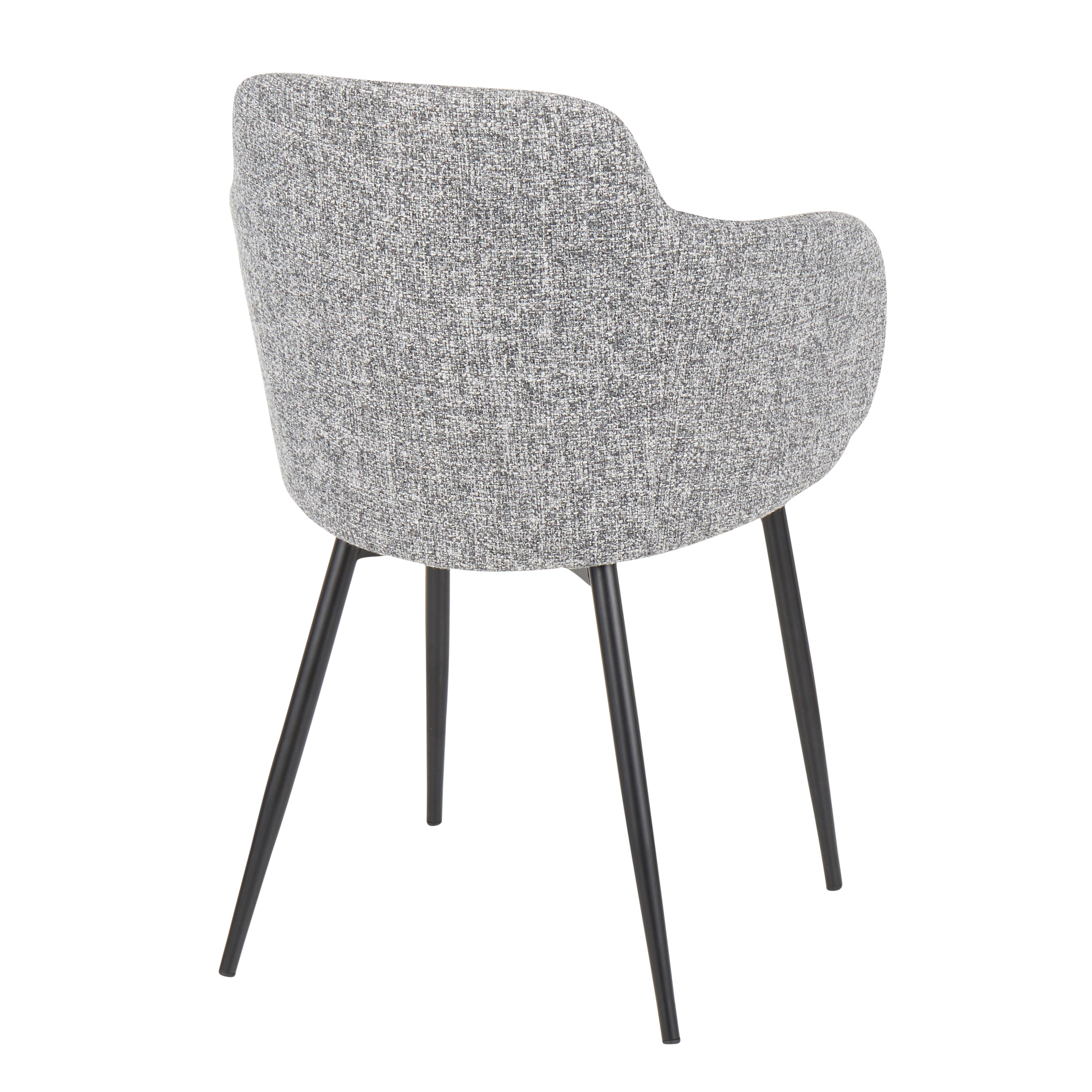 LumiSource Boyne Contemporary Accent Chair Set of 2 - Black Metal Frame with Dark Grey Fabric Upholstery, Modern Living Room Seating for Home Office, Lounge or Bedroom Decor