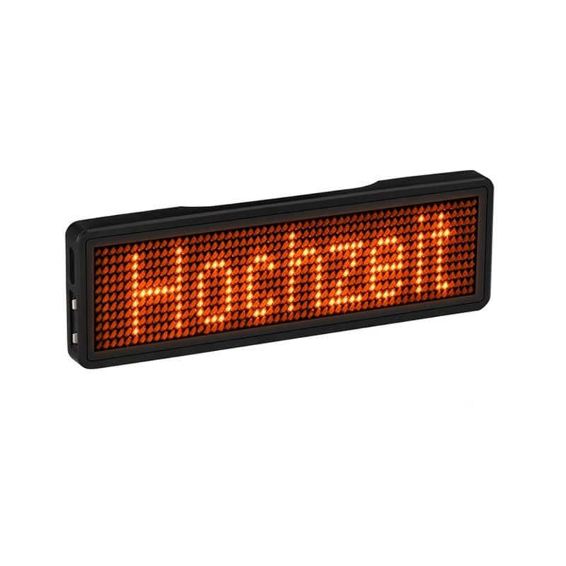 Sujurio Bluetooth LED Name Badge - Rechargeable Customizable Message Board with Scrolling Text Display (Type 5) - Perfect for Conferences, Events, Retail & Hospitality Staff
