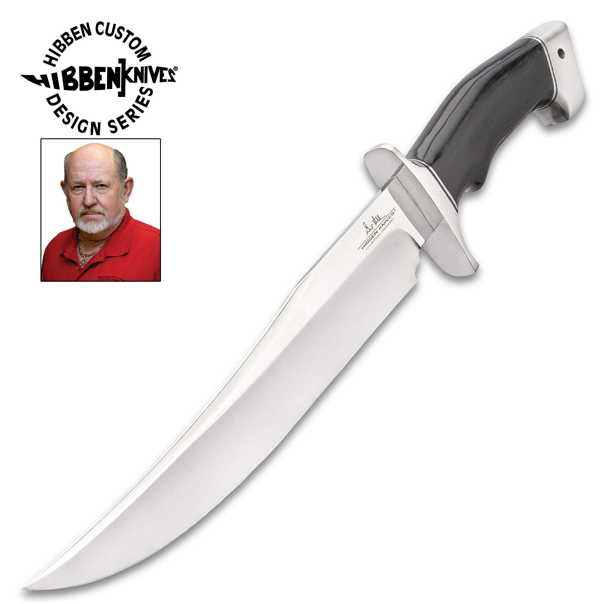 Hibben Arizona Bowie Knife with Sheath - 5Cr15 Stainless Steel Blade, Linen Micarta Handle - 15.5
