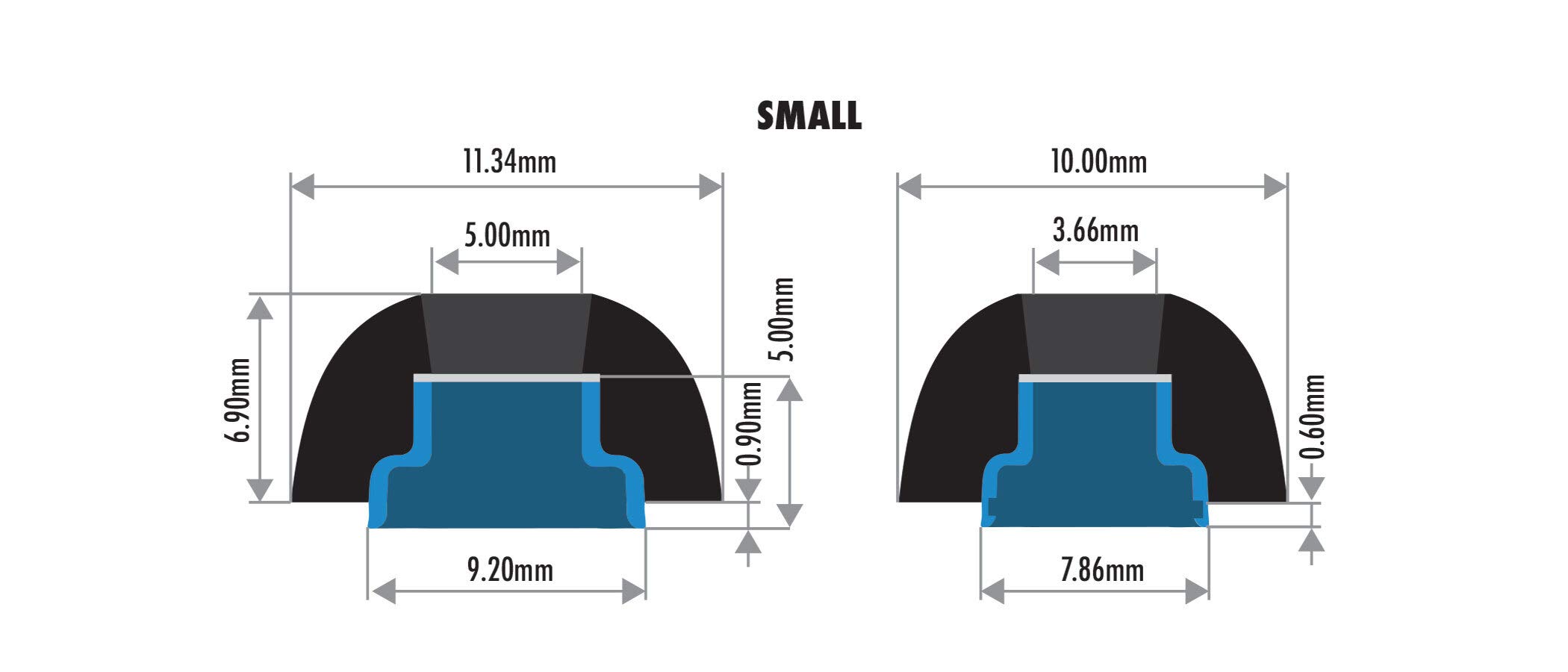 Dekoni Memory Foam Ear Tips for AirPods Pro - Small Gray - Noise Isolation for Commuting & Workouts