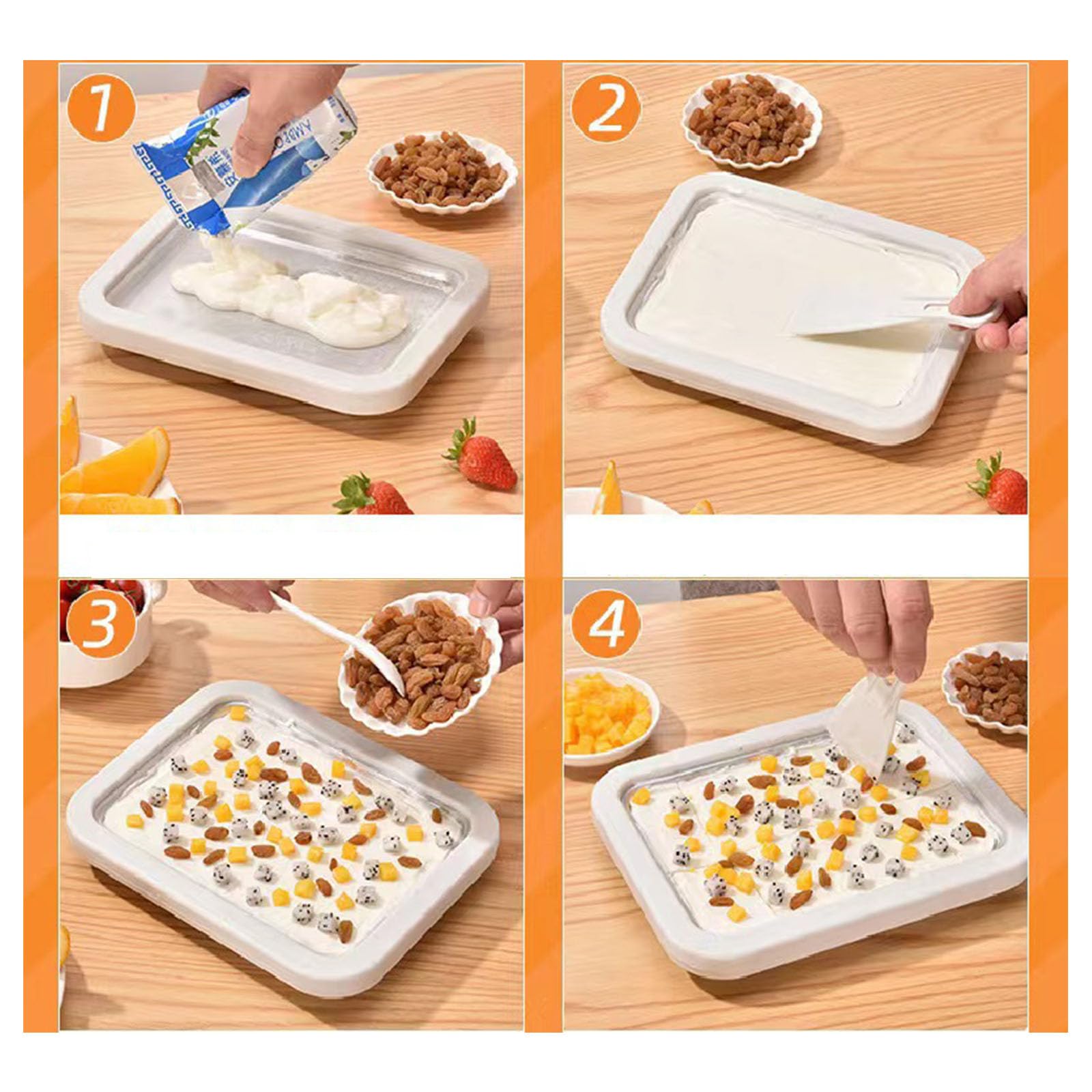 Zhouyqx LX Mini Ice Cream Maker for Home - 304 Stainless Steel Yogurt & Frozen Dessert Machine for Kids & Adults - Perfect for Summer Treats, Birthday Parties, and Family Gatherings