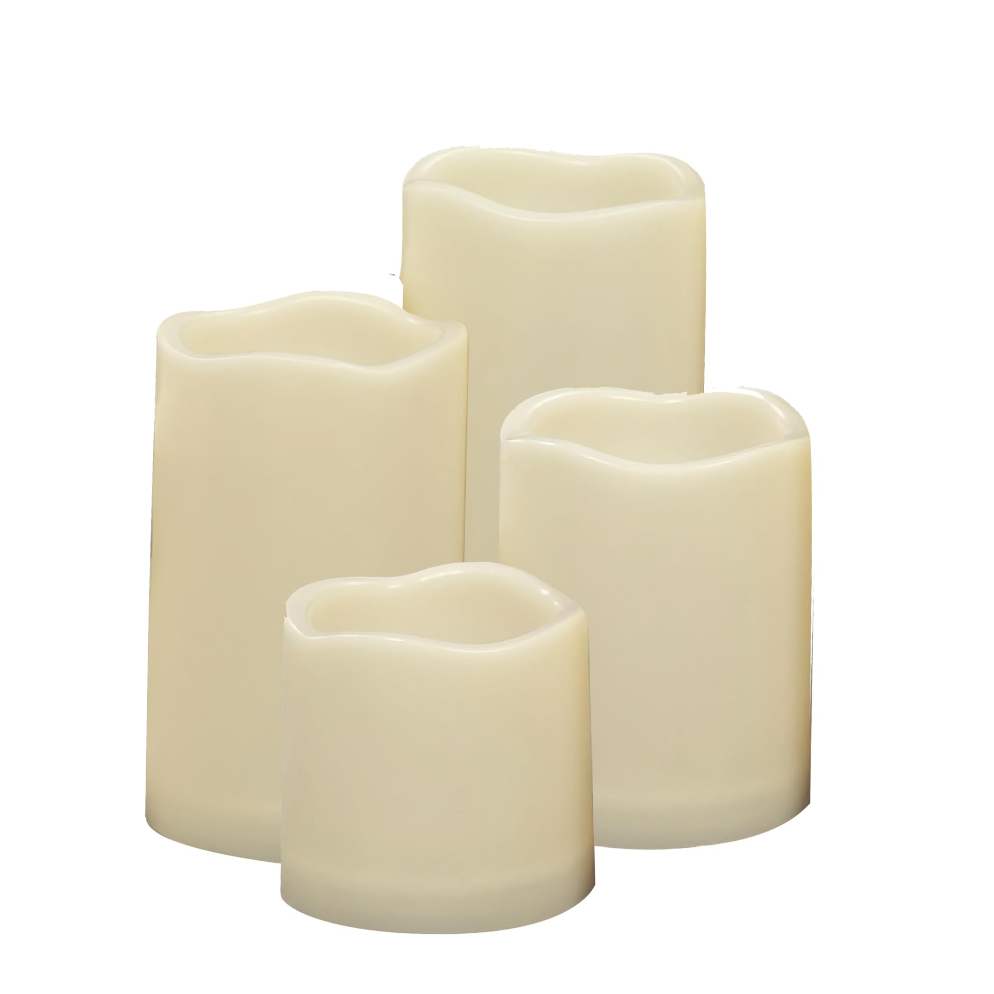 Waterproof Flameless LED Candles with Timer - 4 Pack Realistic Flickering Battery Operated Pillar Lights for Outdoor, Garden, Wedding & Christmas Decorations - Perfect for Lanterns, Centerpieces and Romantic Ambiance