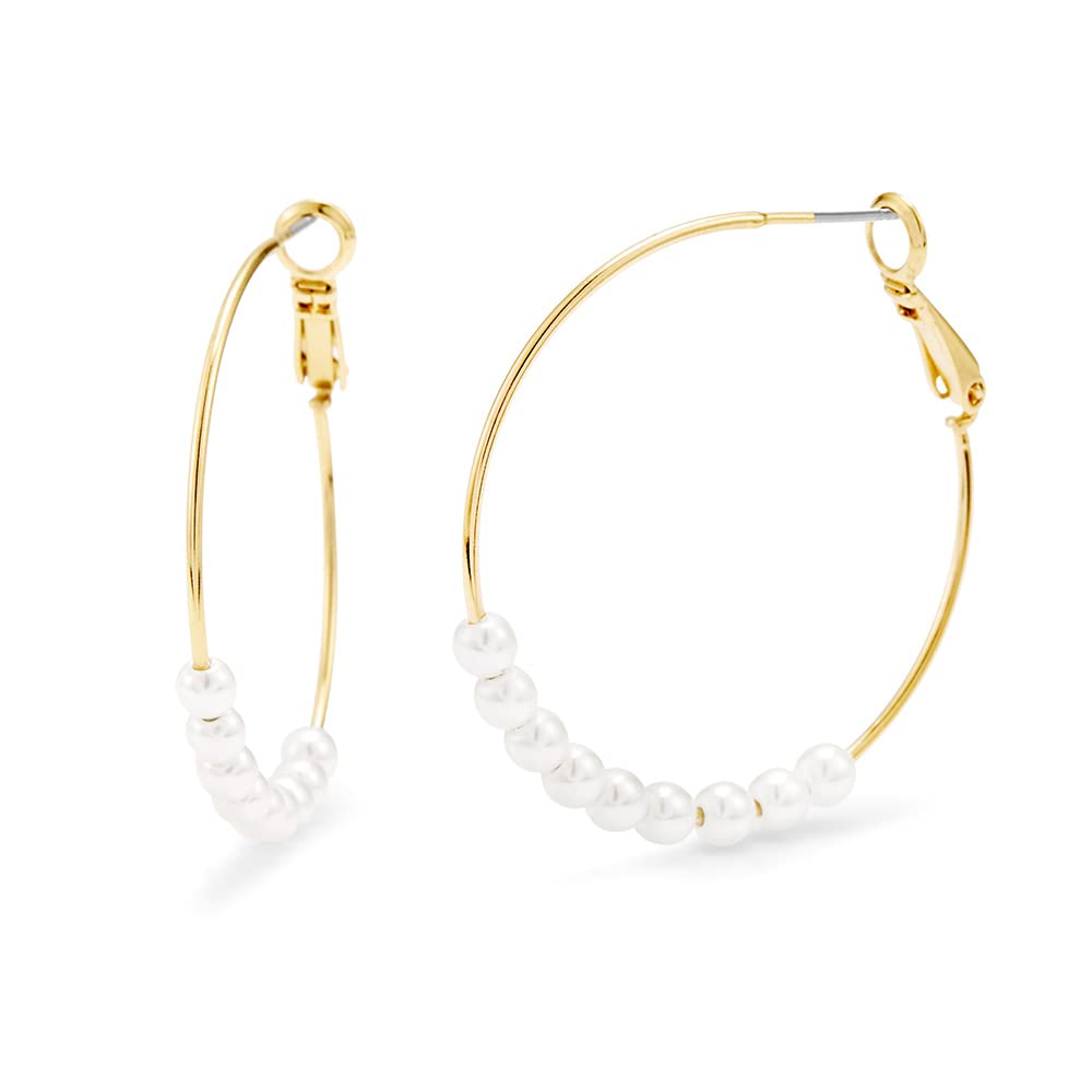 Taylor Pearl Hoop Earrings for Women - Elegant Bridesmaid & Birthday Gifts - Perfect for Weddings, Parties & Special Occasions
