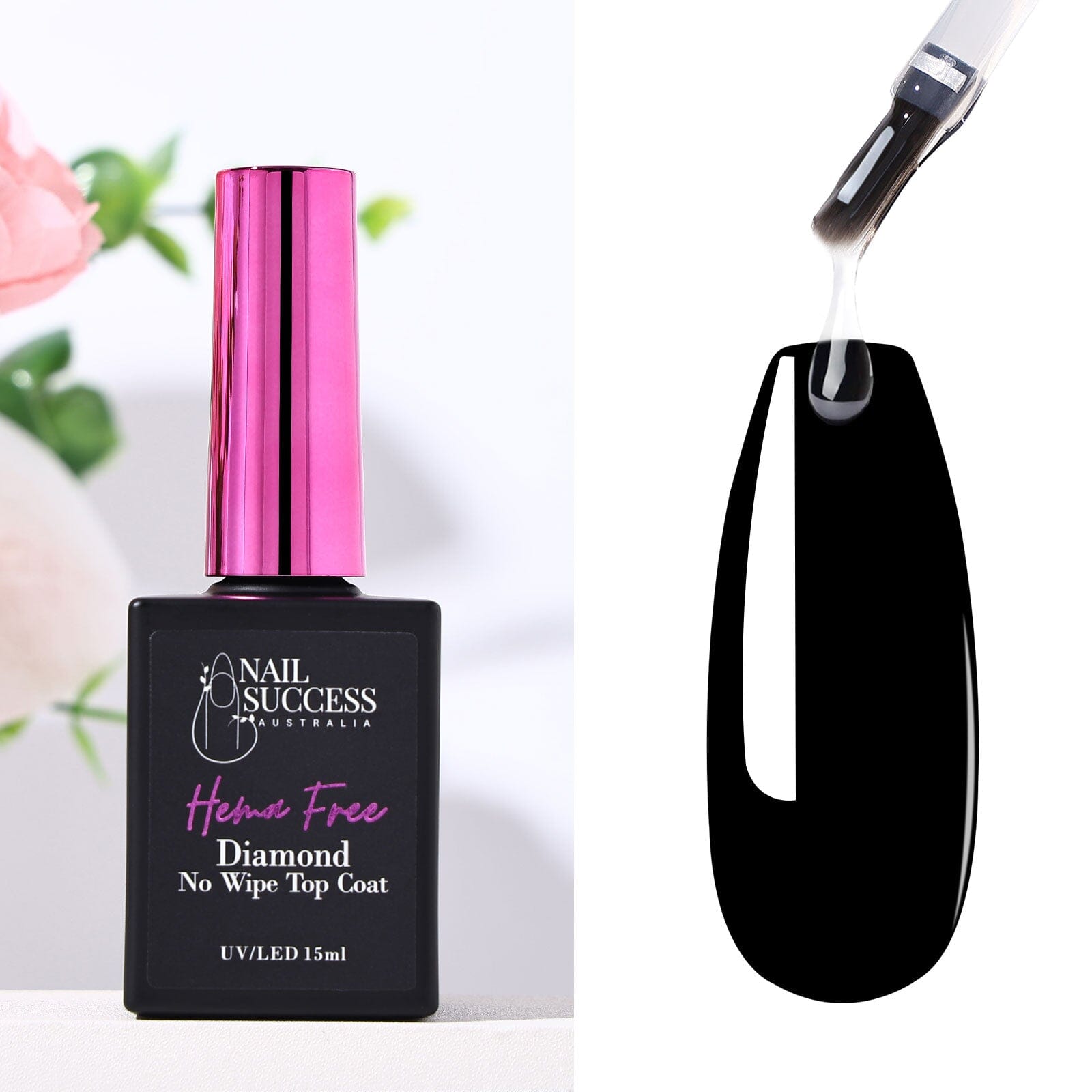 Diamond Gel Top Coat - HEMA Free, Tack-Free, Long-Lasting Shine for Nail Art | Perfect for Manicures, Pedicures & DIY Nail Designs